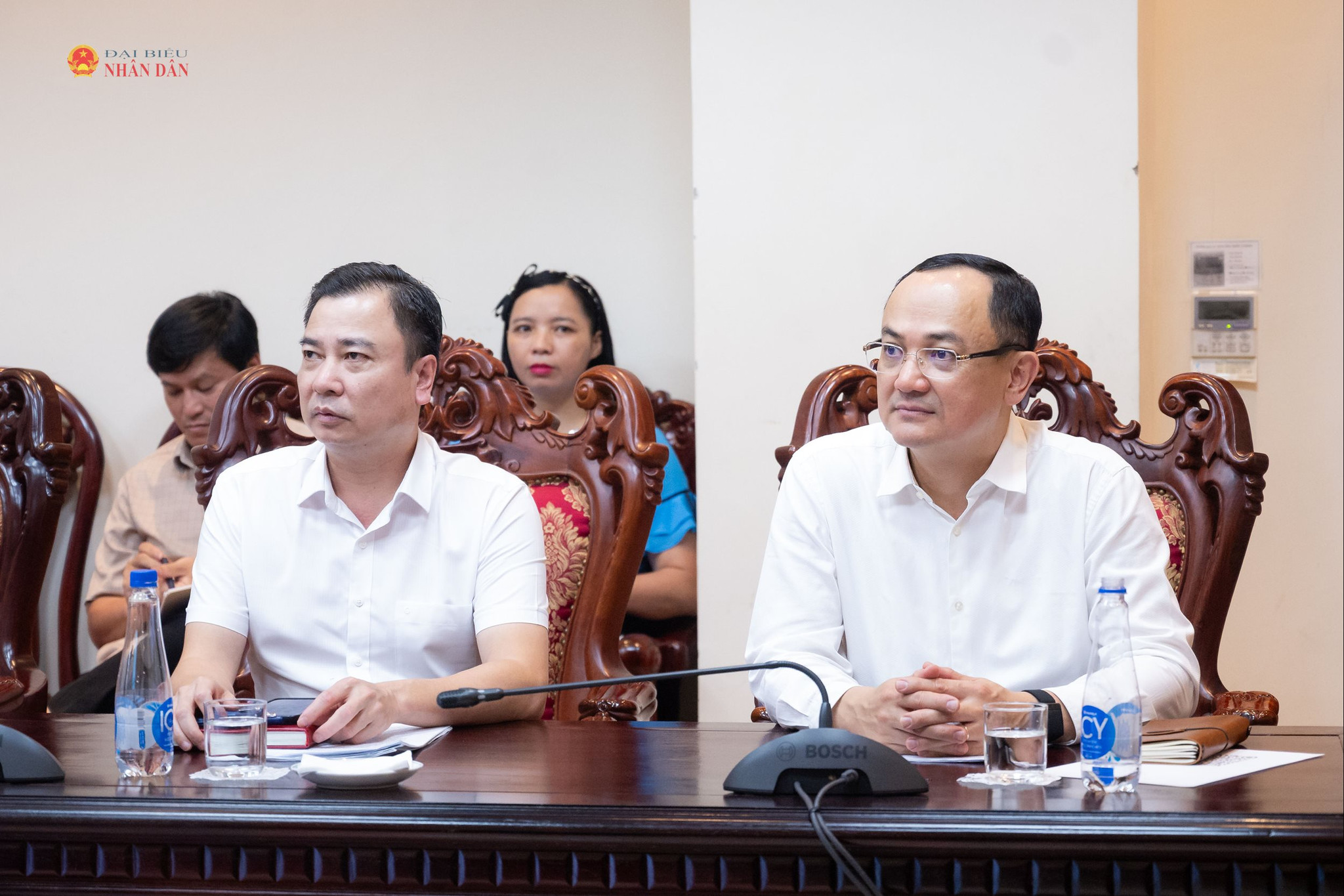 Các đại biểu dự hội nghị tại điểm cầu Văn phòng Đảng ủy Quốc hội. Ảnh: An Nhiên