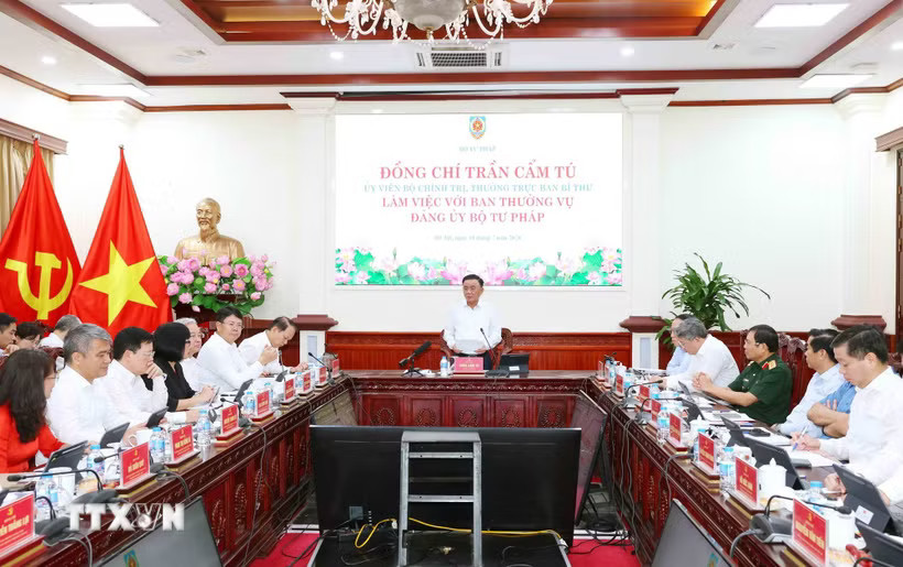 Quang cảnh buổi làm việc. (Ảnh: Phương Hoa/TTXVN)
