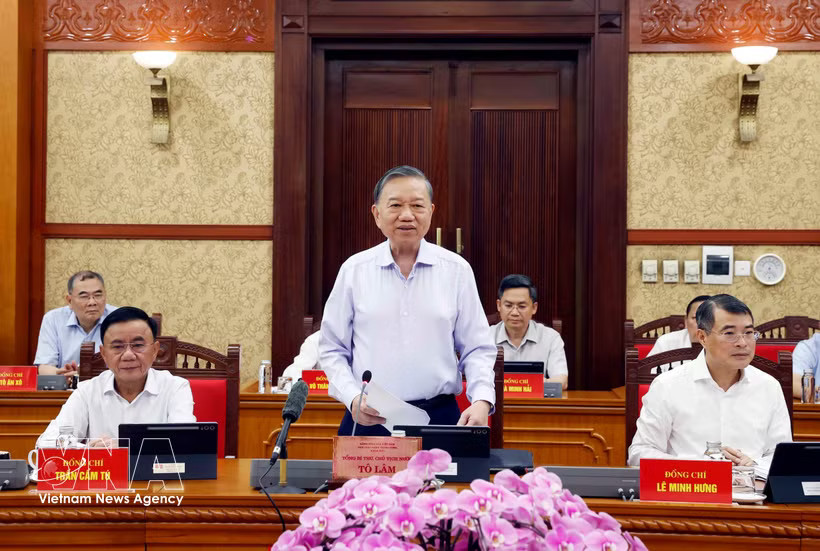 Party General Secretary and State President To Lam chairs a meeting of the Central Steering Committee for Science, Technology, Innovation Development and Digital Transformation on July 30, 2026. (Photo: VNA)