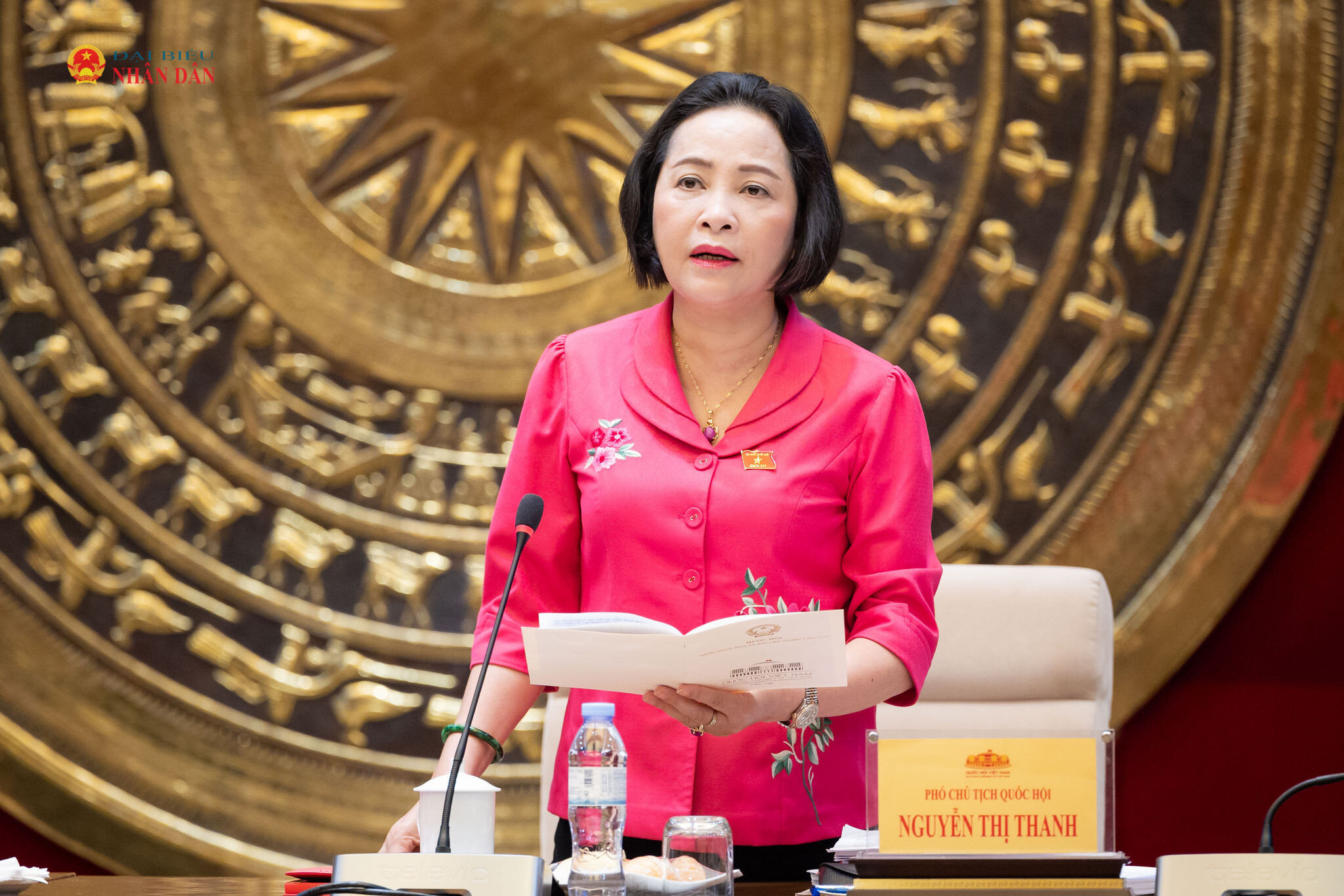 Phó Chủ tịch Quốc hội Nguyễn Thị Thanh - Trưởng Đoàn giám sát chủ trì Phiên họp