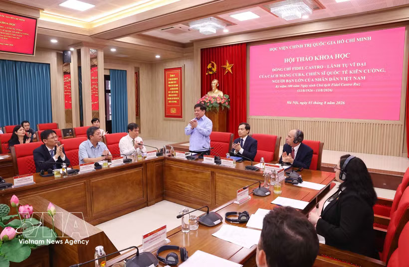 The scientific seminar is held by the Ho Chi Minh National Academy of Politics in Hanoi on August 3. (Photo: VNA)