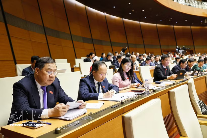 NA deputies at the discussions (Photo: VNA)
