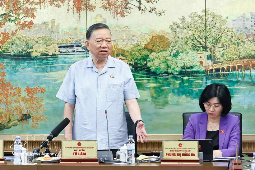 Party General Secretary and State President To Lam, a National Assembly deputy of Hanoi, speaks at the 16th National Assembly's first extraordinary session. (Photo: VNA)