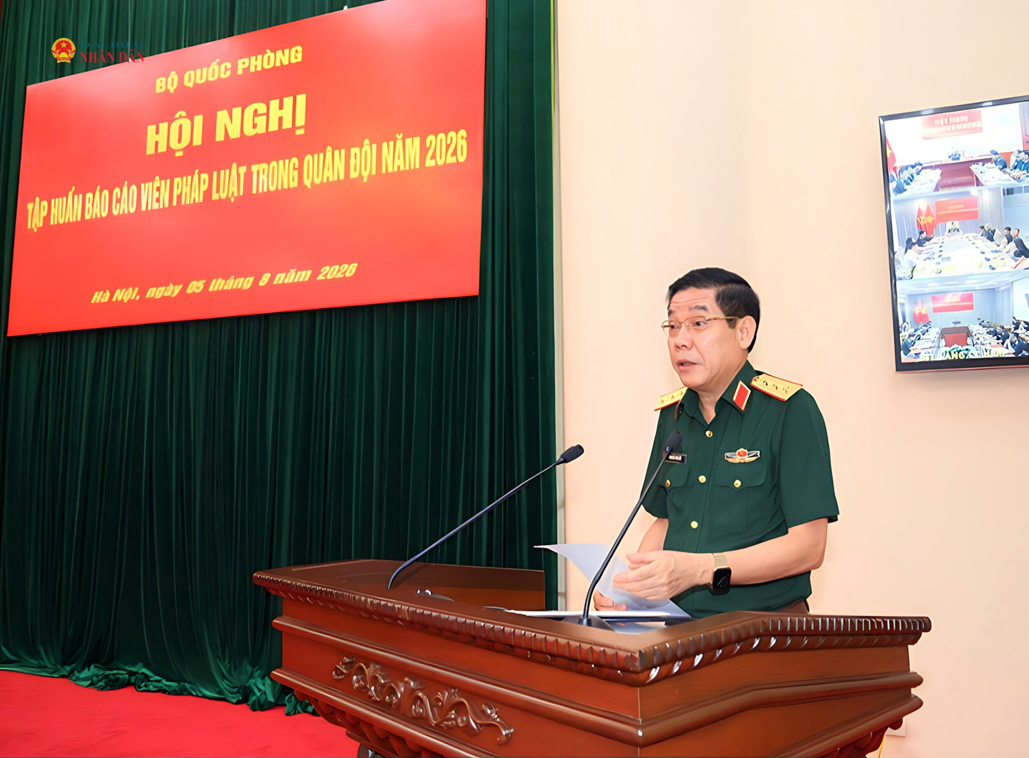 Thứ trưởng Bộ Quốc phòng, Thượng tướng Nguyễn Văn Gấu phát biểu khai mạc Hội nghị