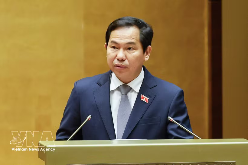 NA General Secretary and Chairman of the NA Office Le Quang Manh speaks at the National Assembly's first extraordinary session in Hanoi on August 6, 2026. (Photo: VNA)