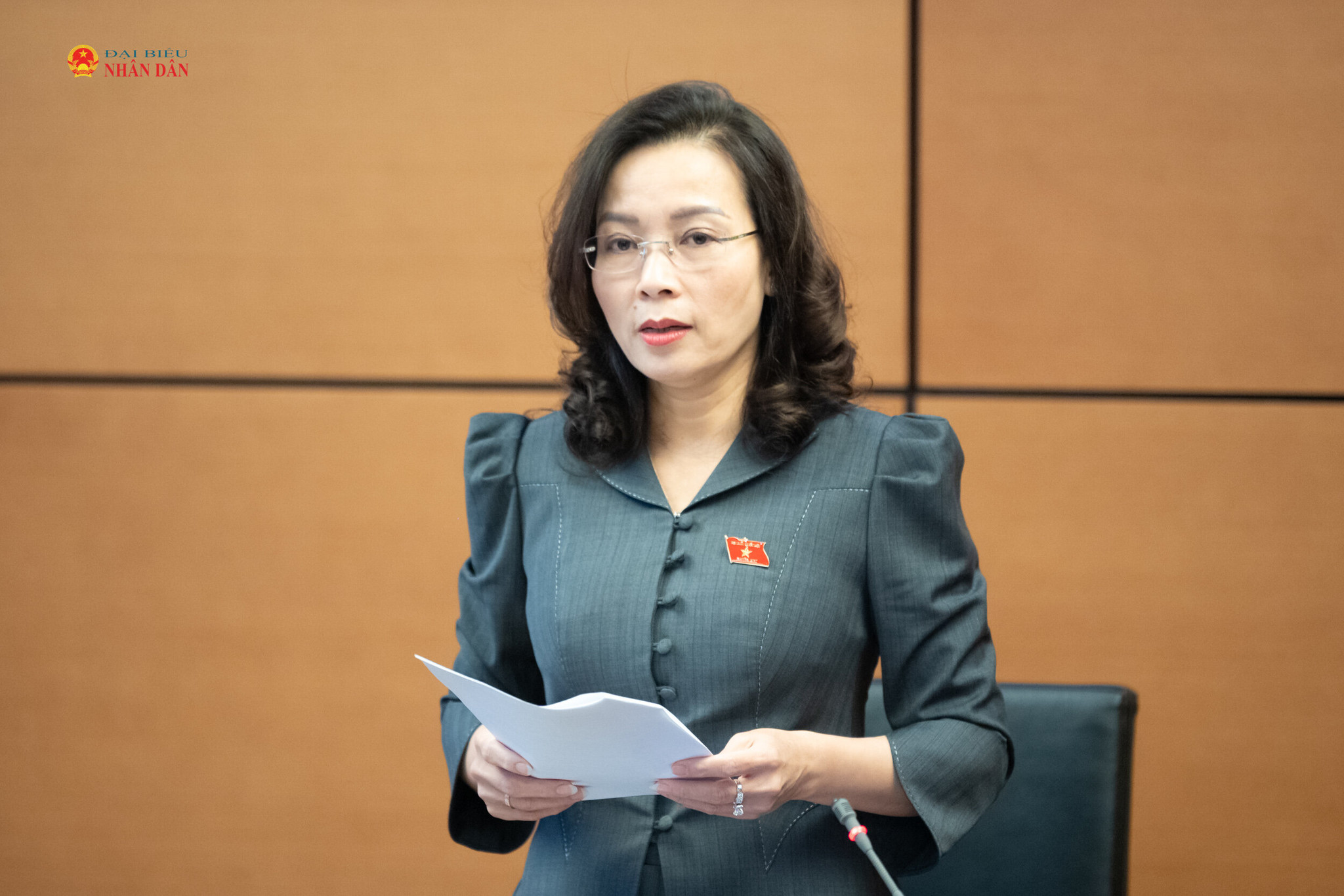 ĐBQH Nguyễn Thị Hương (Bắc Ninh) phát biểu thảo luận tại Tổ 8