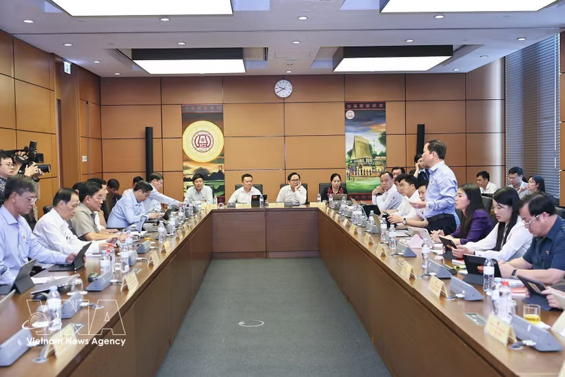 Lawmakers discuss bills in groups (Photo: VNA)