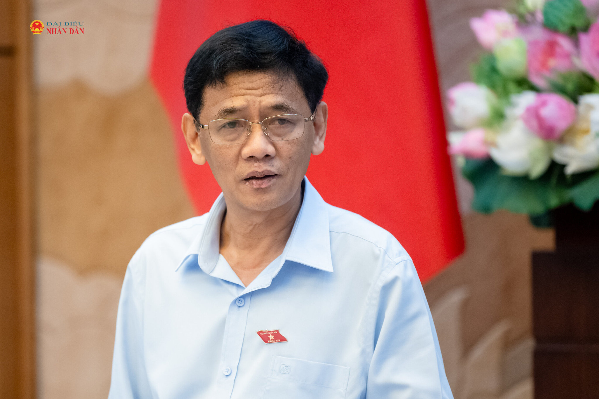 Chủ tịch Hội đồng dân tộc Lâm Văn Mẫn phát biểu