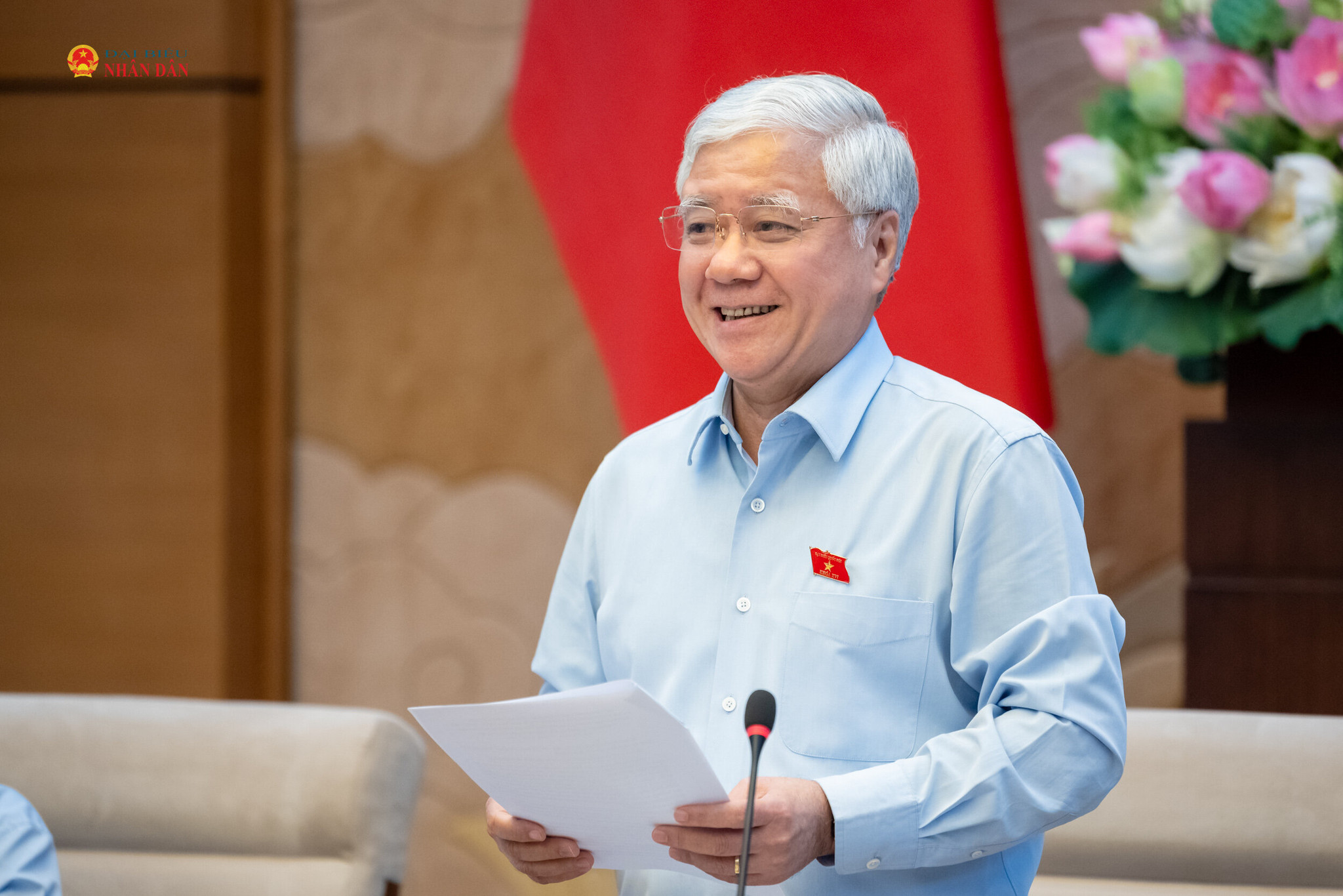 Phó Chủ tịch Thường trực Quốc hội Đỗ Văn Chiến phát biểu