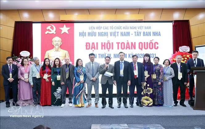 The executive board of the Vietnam–Spain Friendship Association for the 2026–2031 term makes debut at the congress. (Photo: VNA) 