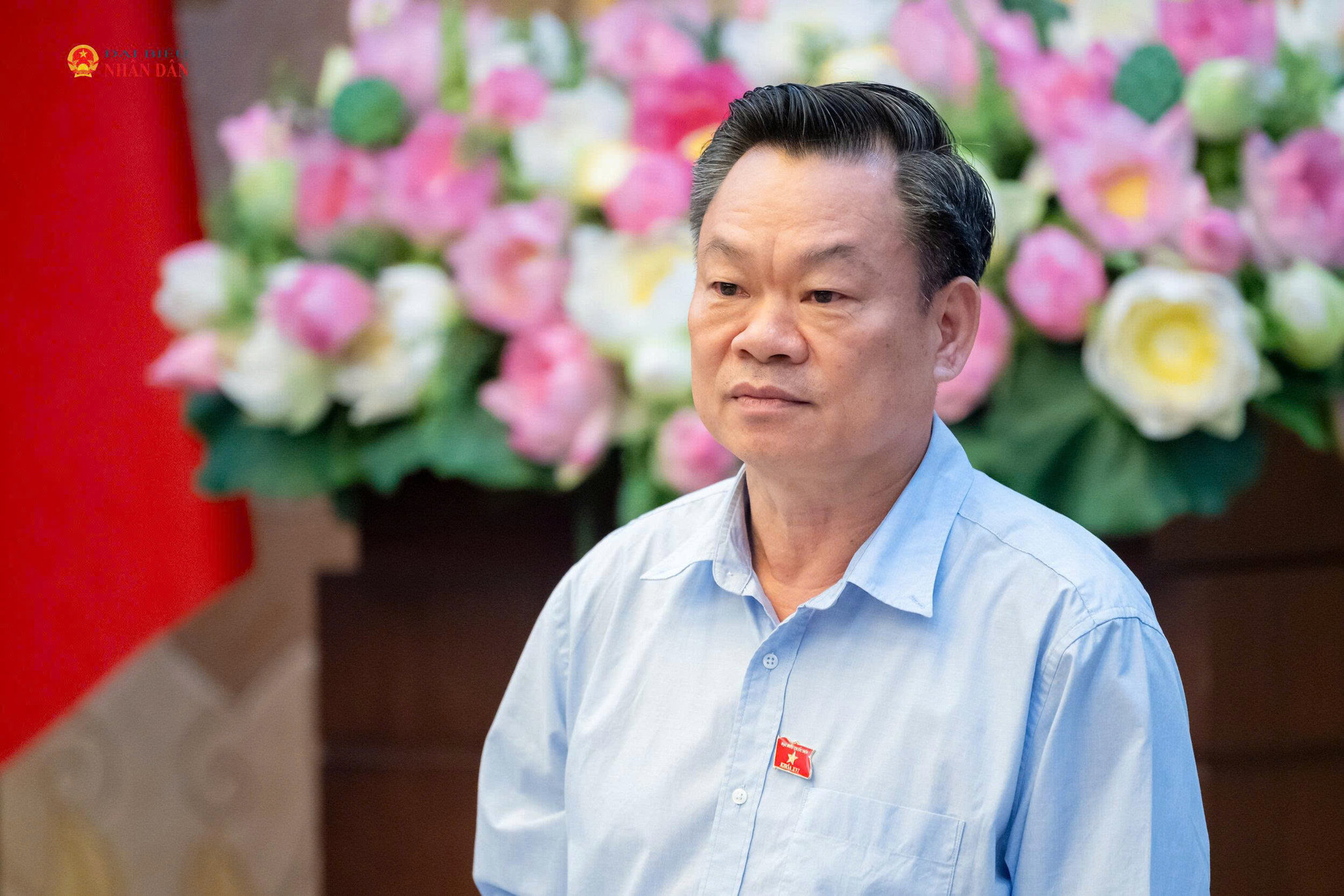 Phó Chủ tịch Thường trực Hội đồng Dân tộc Hoàng Duy Chinh phát biểu