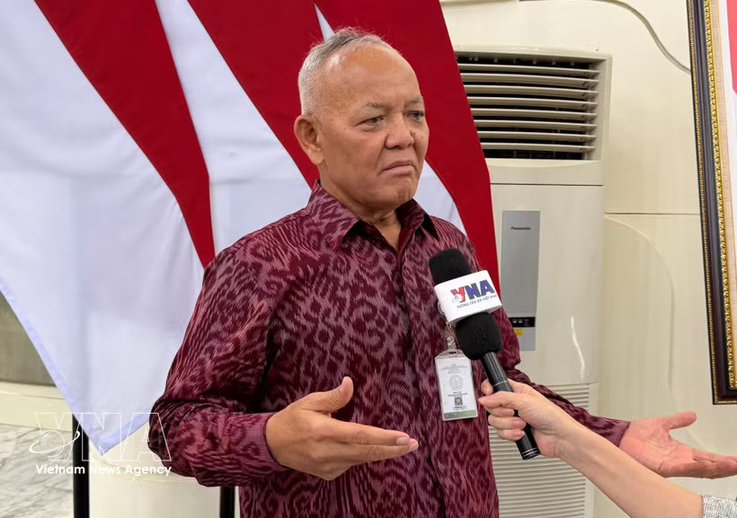 Professor Hasil Sembiring, Special Advisor to the Indonesian Minister of Agriculture on Production Enhancement, in an interview with the Vietnam News Agency. (Photo: VNA)