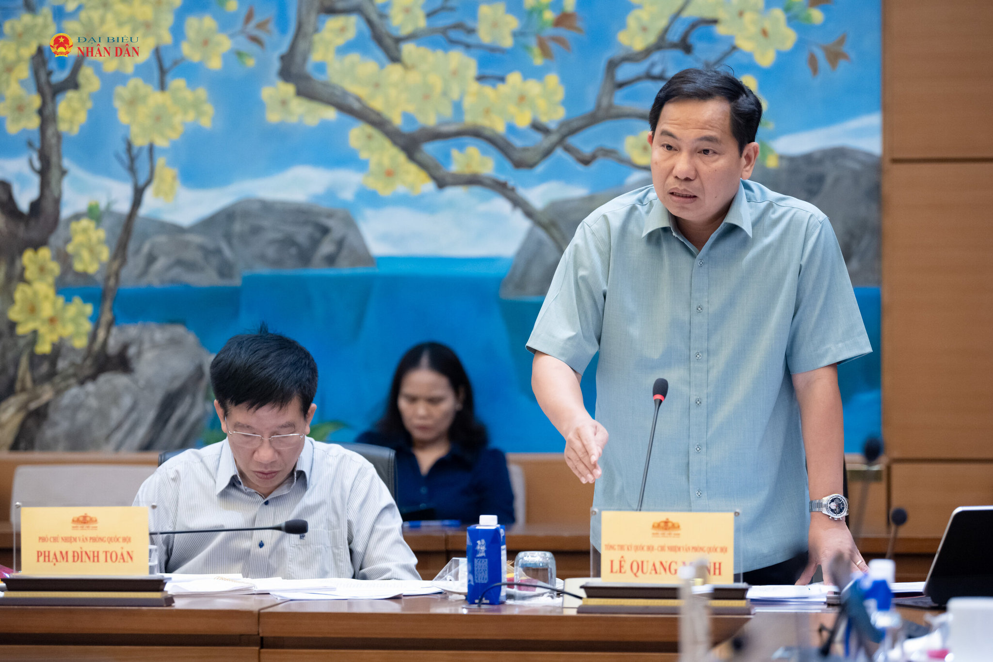 Tổng Thư ký Quốc hội, Chủ nhiệm Văn phòng Quốc hội Lê Quang Mạnh phát biểu