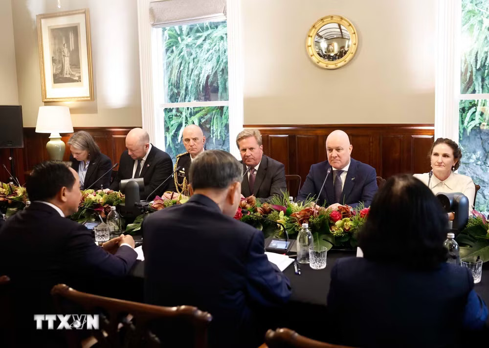 Tổng Bí thư, Chủ tịch nước Tô Lâm hội đàm chính thức với Thủ tướng New Zealand Christopher Luxon. (Ảnh: Thống Nhất/TTXVN) ttxvn-tong-bi-thu-chu-tich-nuoc-to-lam-hoi-dam-chinh-thuc-voi-thu-tuong-new-zealand-5.jpg