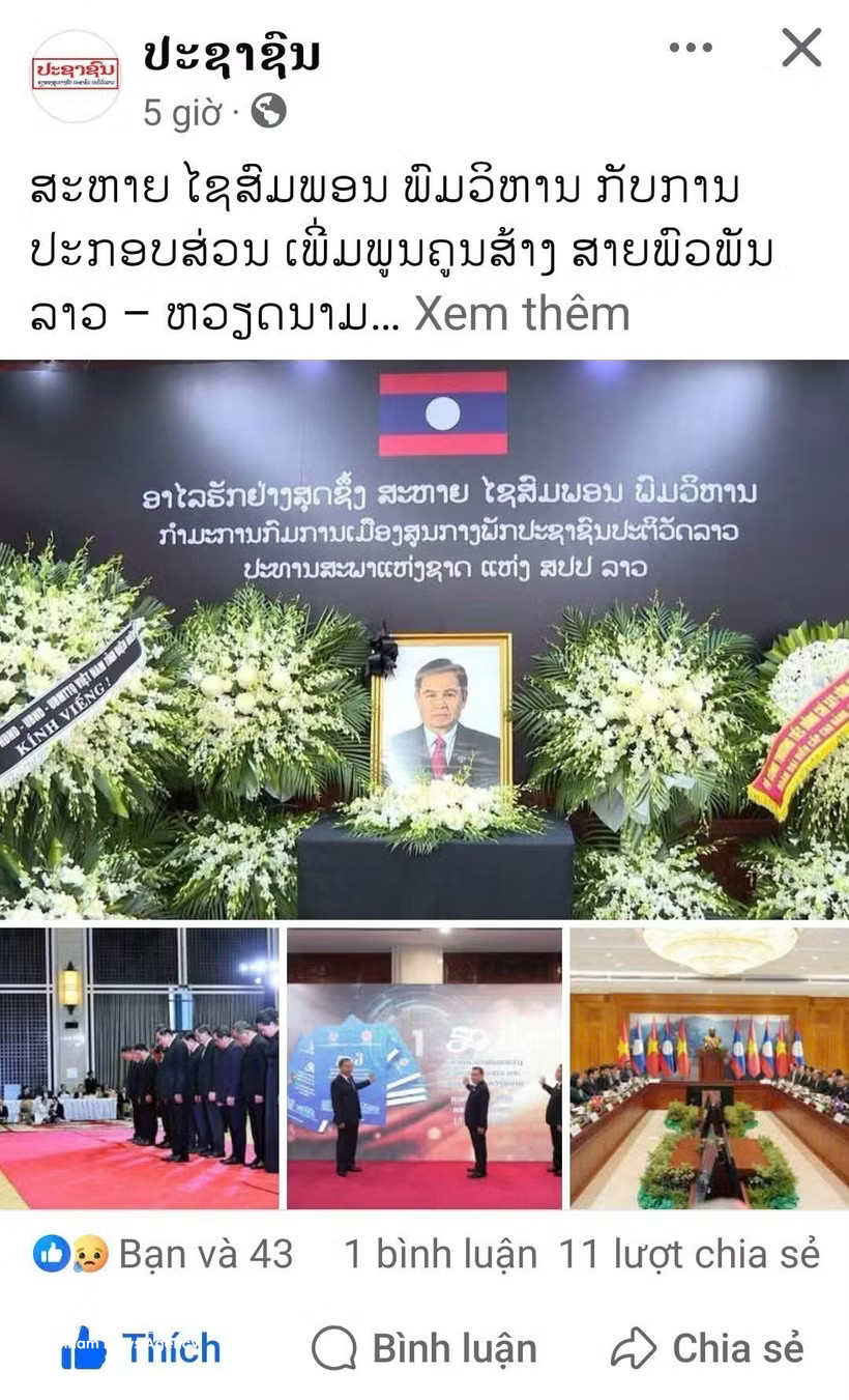 A Facebook post on the official page of Pasaxon newspaper. (Photo: VNA) 