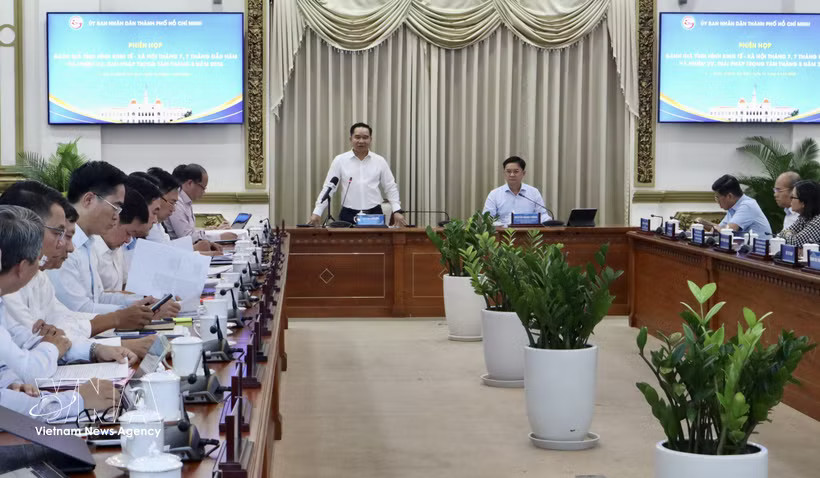 The conference on the implementation of socio-economic tasks for August and key measures for the rest of the year held in Ho Chi Minh Ciy, on August 12, 2026. (Photo: VNA)