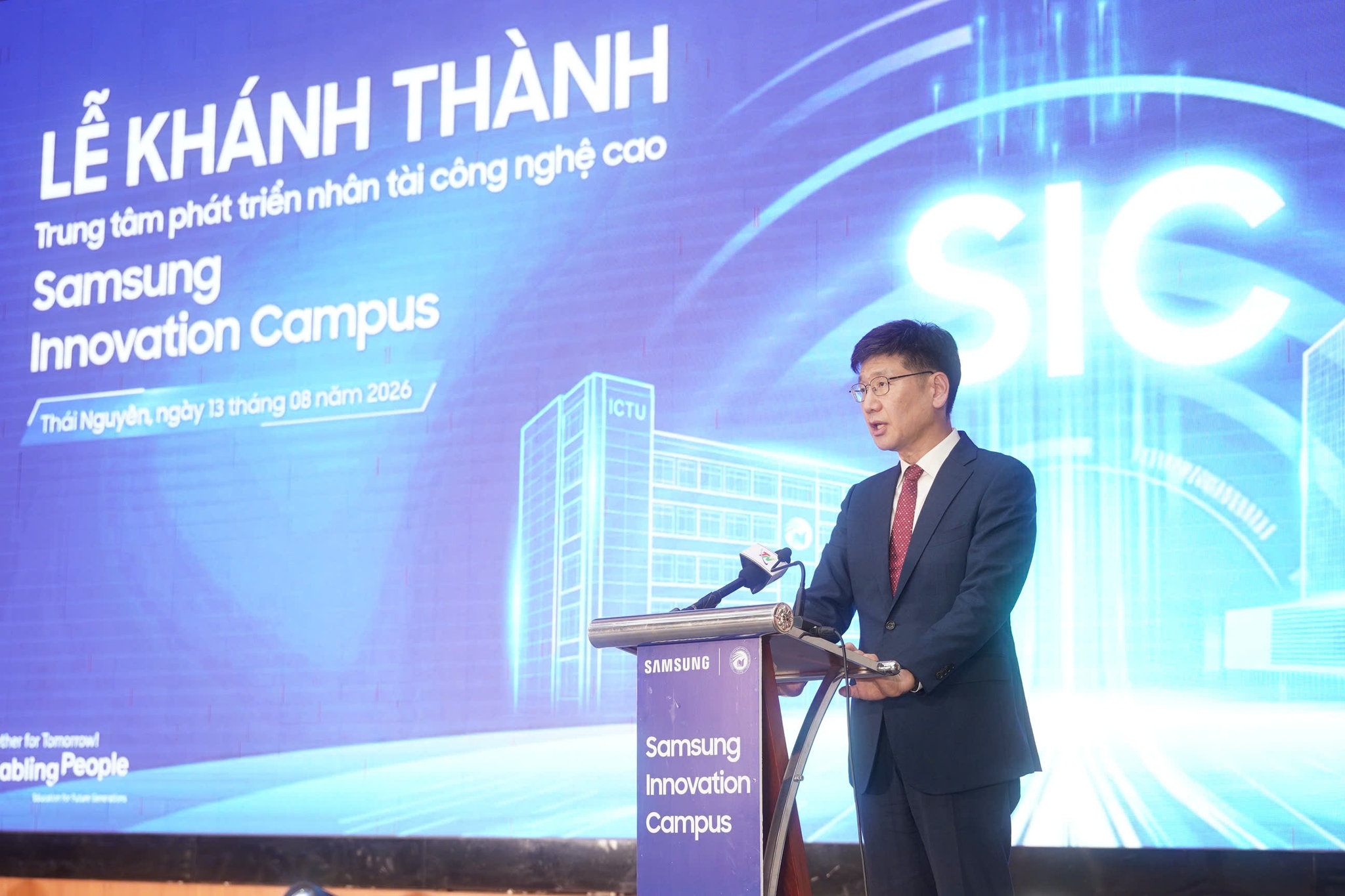 Ông Na Ki Hong, Tổng Giám đốc Samsung Việt Nam, phát biểu tại sự kiện