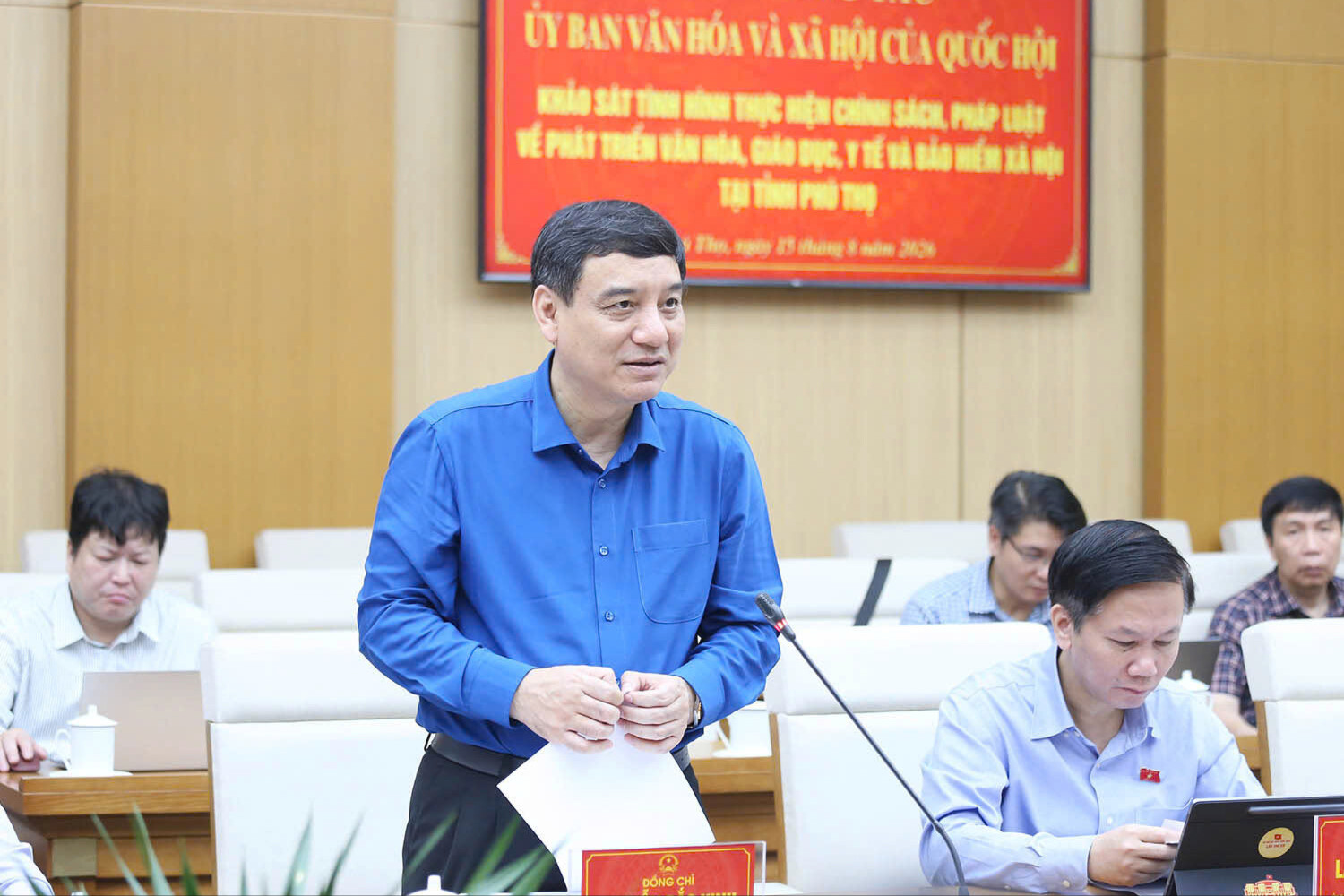 Ủy ban Văn hóa và Xã hội làm việc với Ủy ban nhân dân tỉnh Phú Thọ
