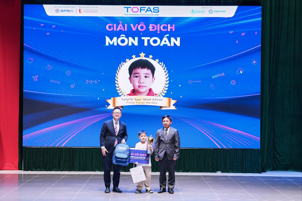 Thí sinh giành Giải Vô địch môn Lập trình tại Kỳ thi Toán & Lập trình Quốc tế TOFAS 2026 – Summer Championship