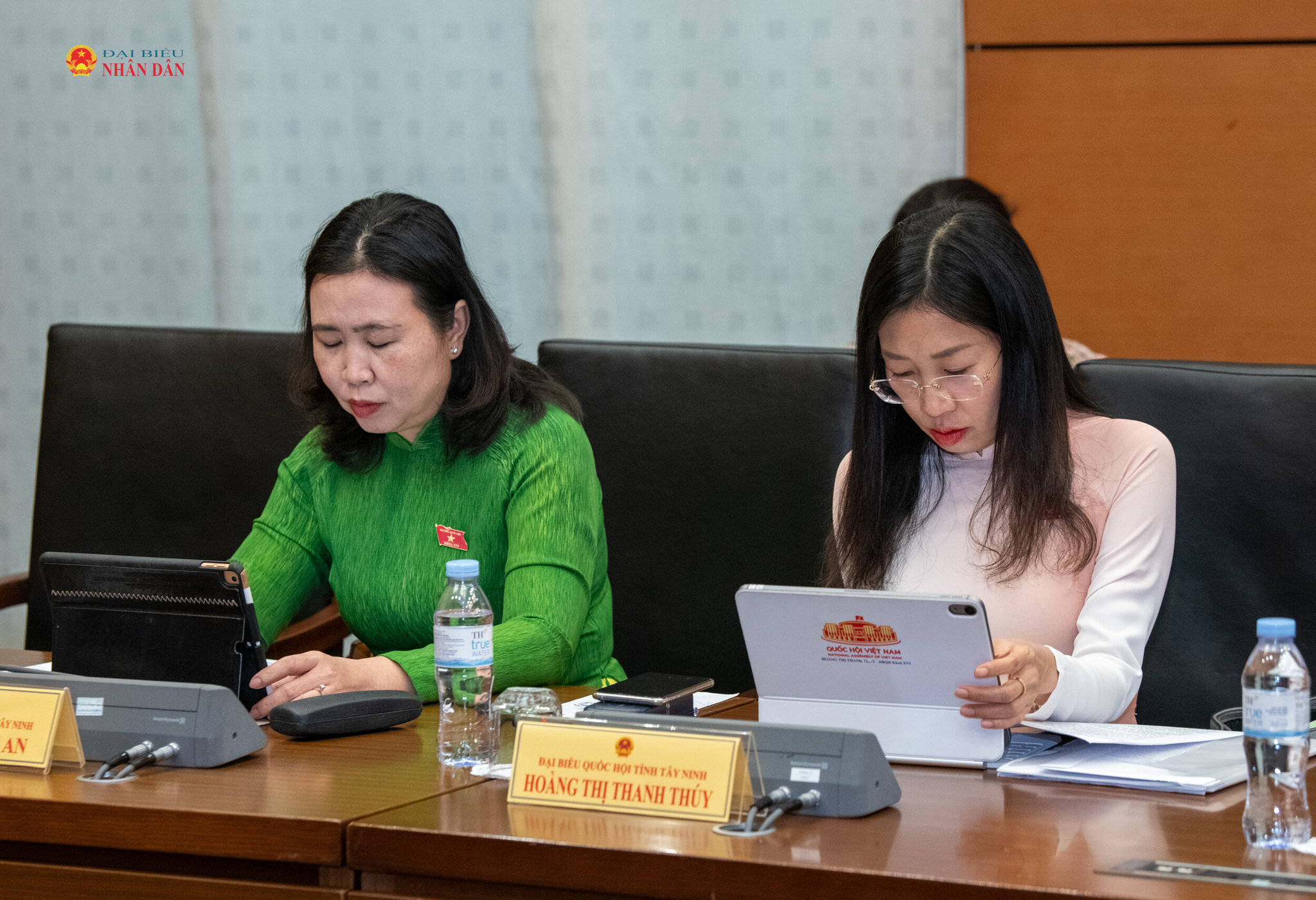Các ĐBQH tham dự thảo luận Tổ 3 (Thanh Hóa, Tây Ninh)..