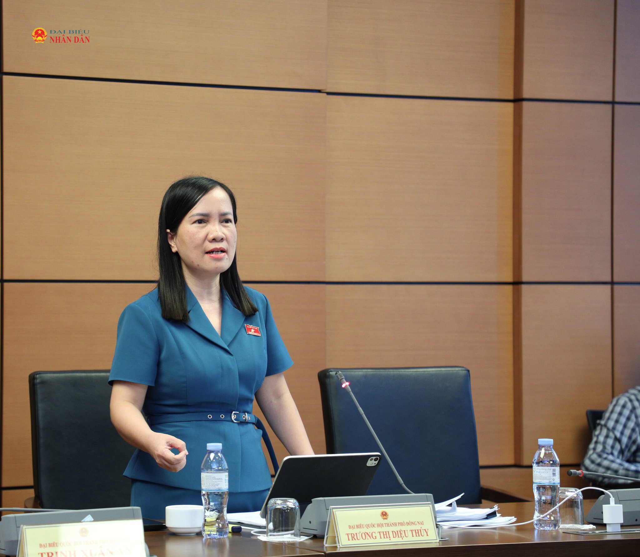 Đại biểu Trương Thị Diệu Thúy (Đồng Nai) phát biểu thảo luận tại tổ