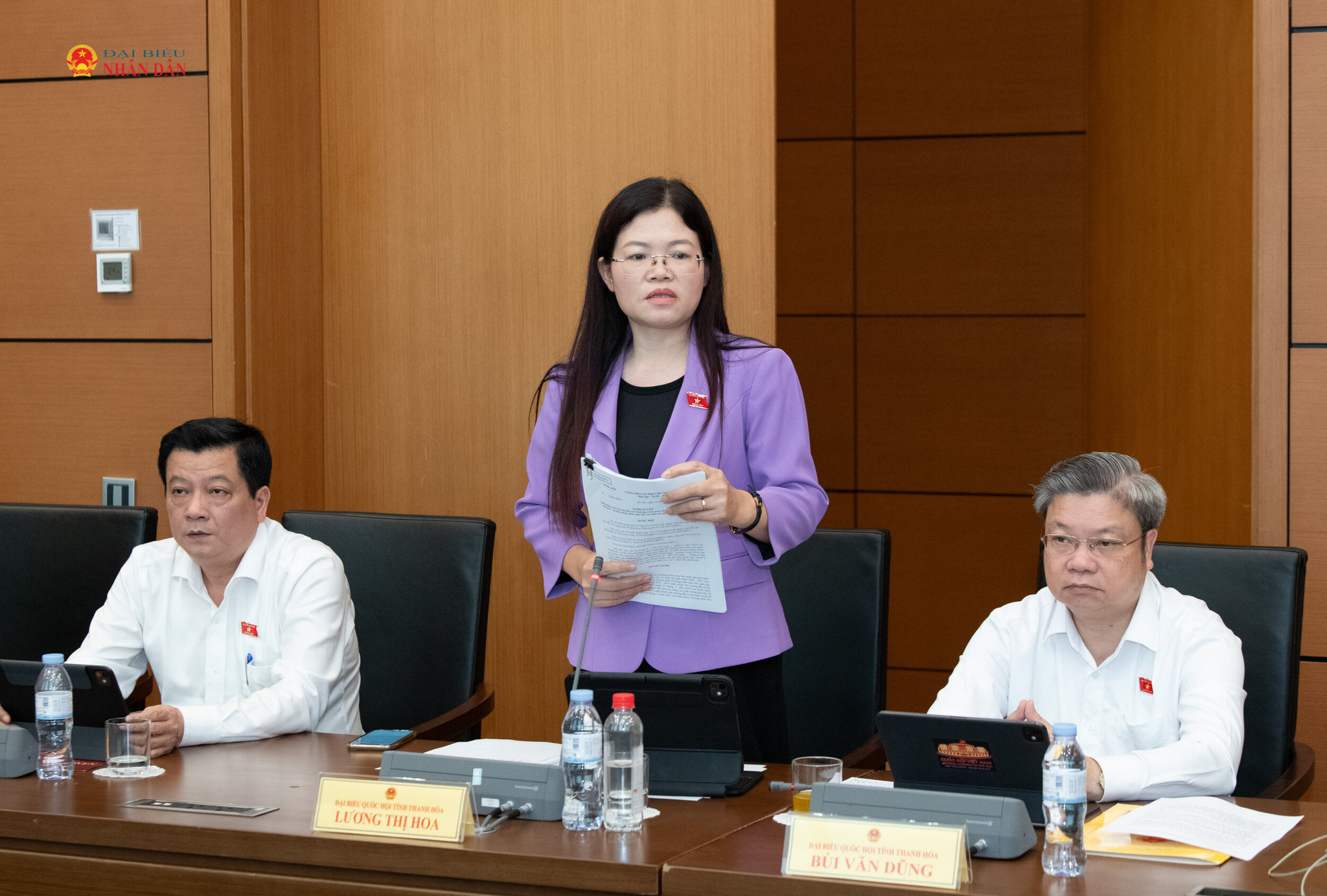 ĐBQH Lương Thị Hoa (Thanh Hóa) phát biểu thảo luận Tổ 3