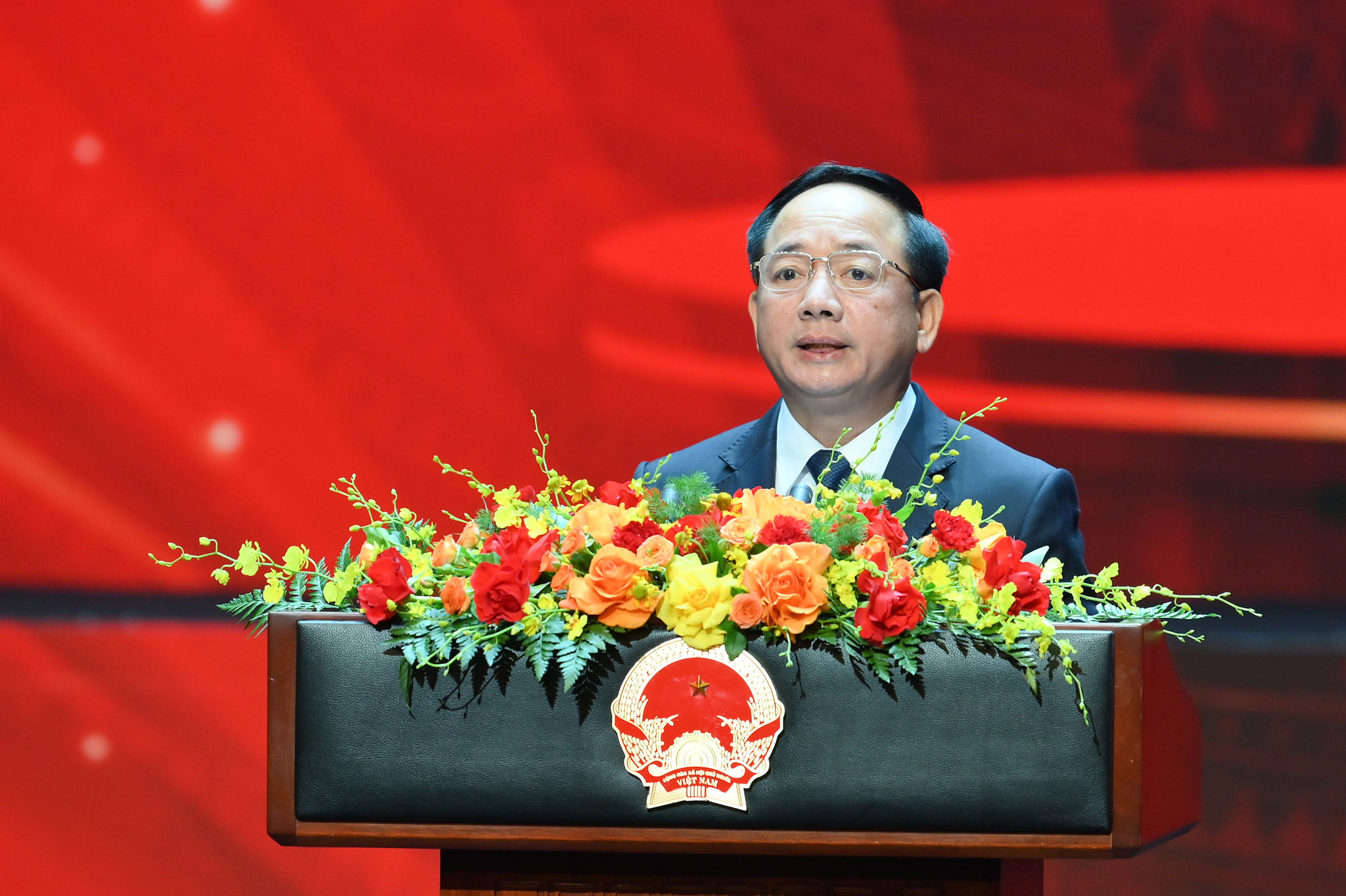 Ủy viên Bộ Chính trị, Bí thư Trung ương Đảng, Trưởng Ban Tuyên giáo Trung ương, Phó Trưởng Ban Thường trực Ban Chỉ đạo 35 Trung ương Trịnh Văn Quyết phát biểu tại lễ trao giải