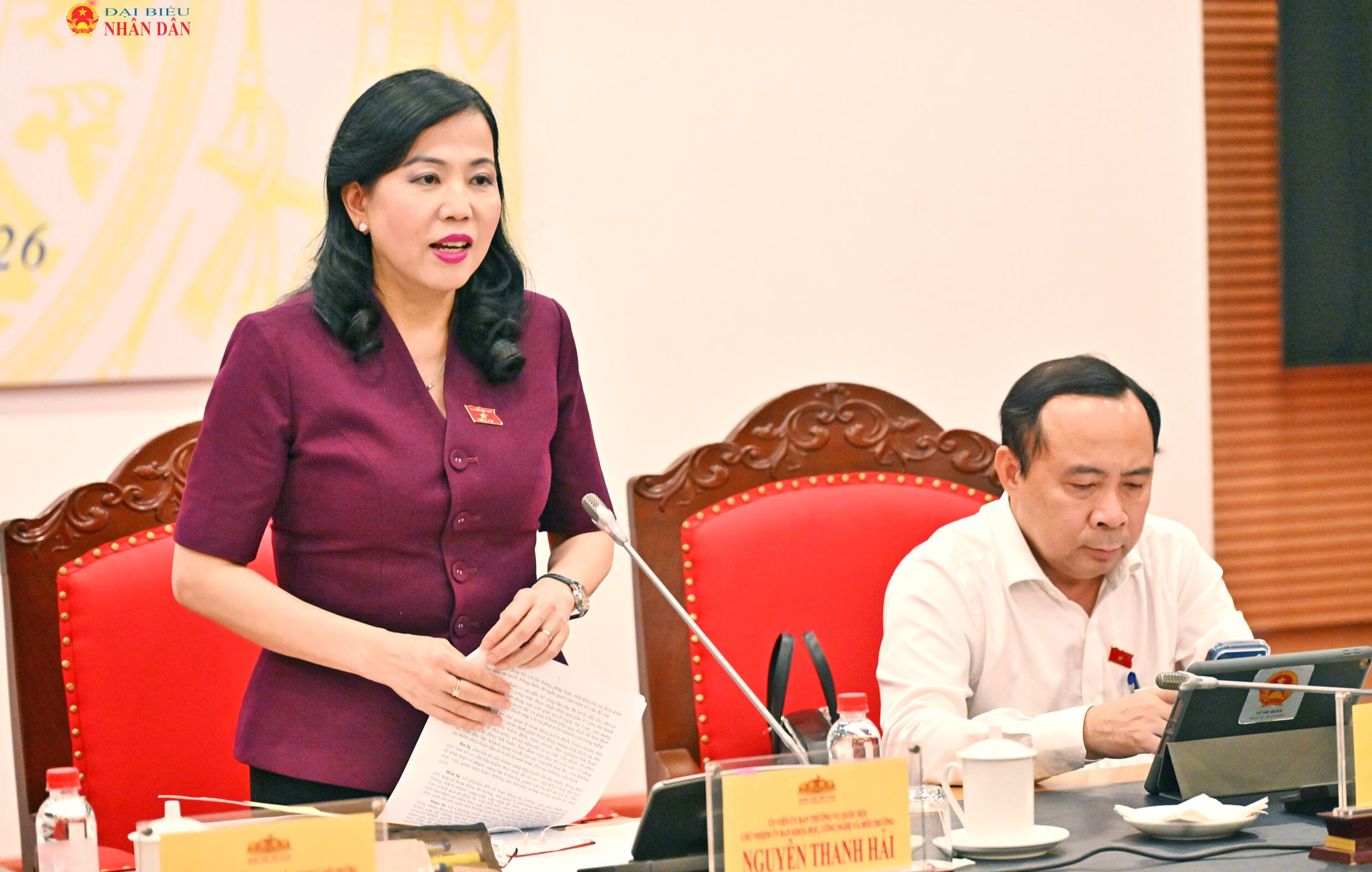 Chủ nhiệm Ủy ban Khoa học, Công nghệ và Môi trường Nguyễn Thanh Hải phát biểu