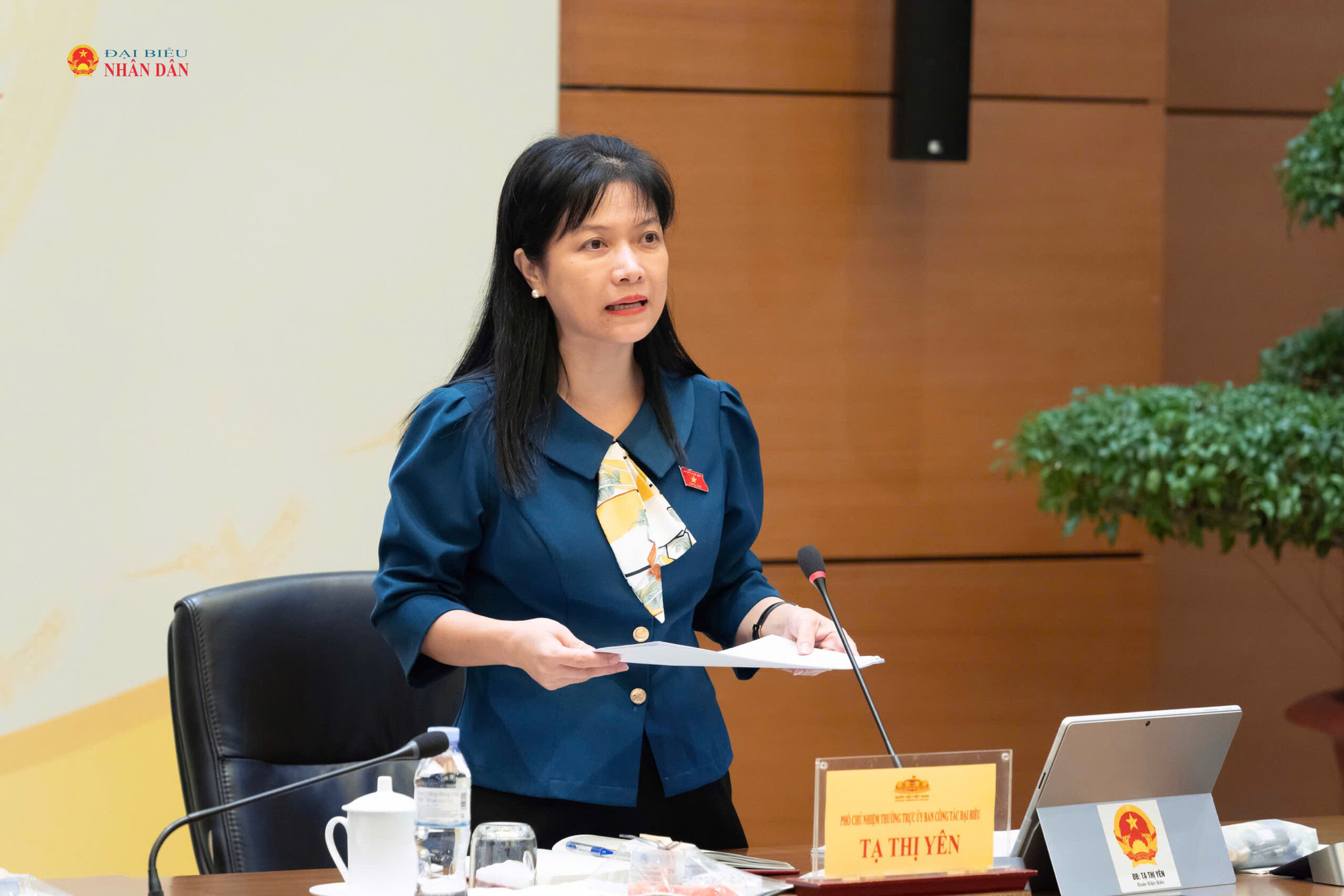 Phó Chủ nhiệm Thường trực Ủy ban Công tác đại biểu Tạ Thị Yên điều hành phiên họp