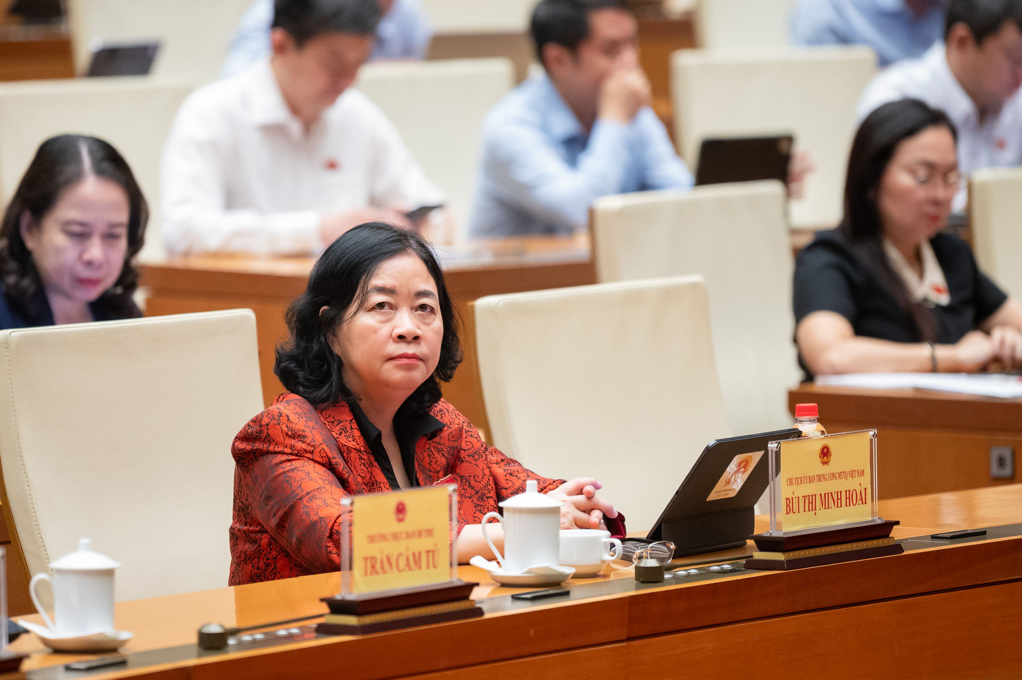 Chủ tịch Ủy ban Trung ương Mặt trận Tổ quốc Việt Nam Bùi Thị Minh Hoài dự phiên họp