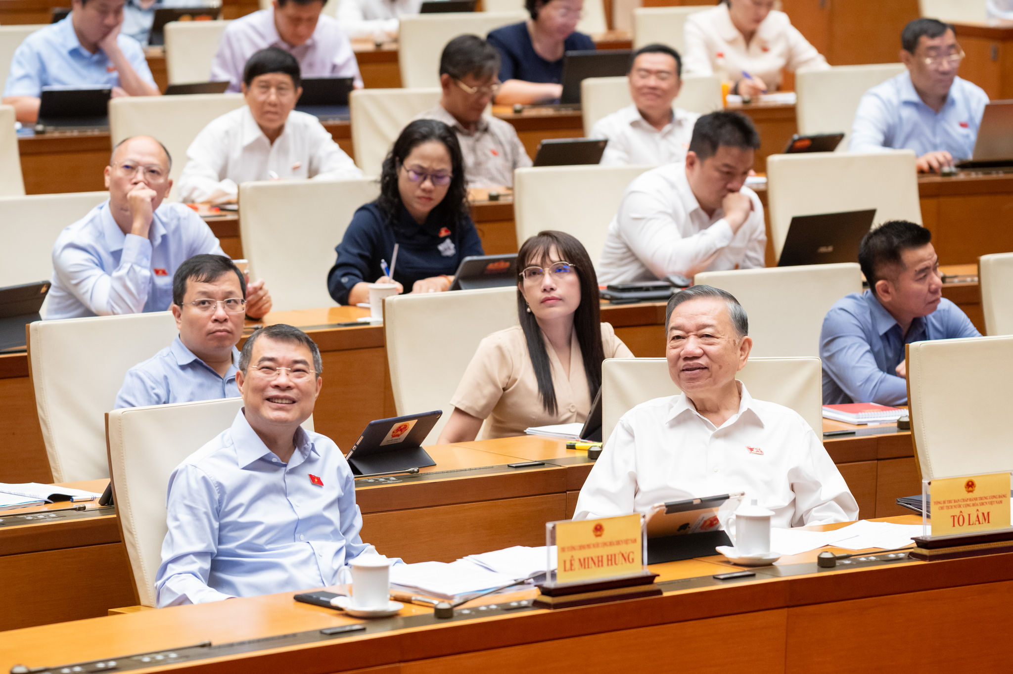 Tổng Bí thư, Chủ tịch nước Tô Lâm; Thủ tướng Chính phủ Lê Minh Hưng dự phiên họp