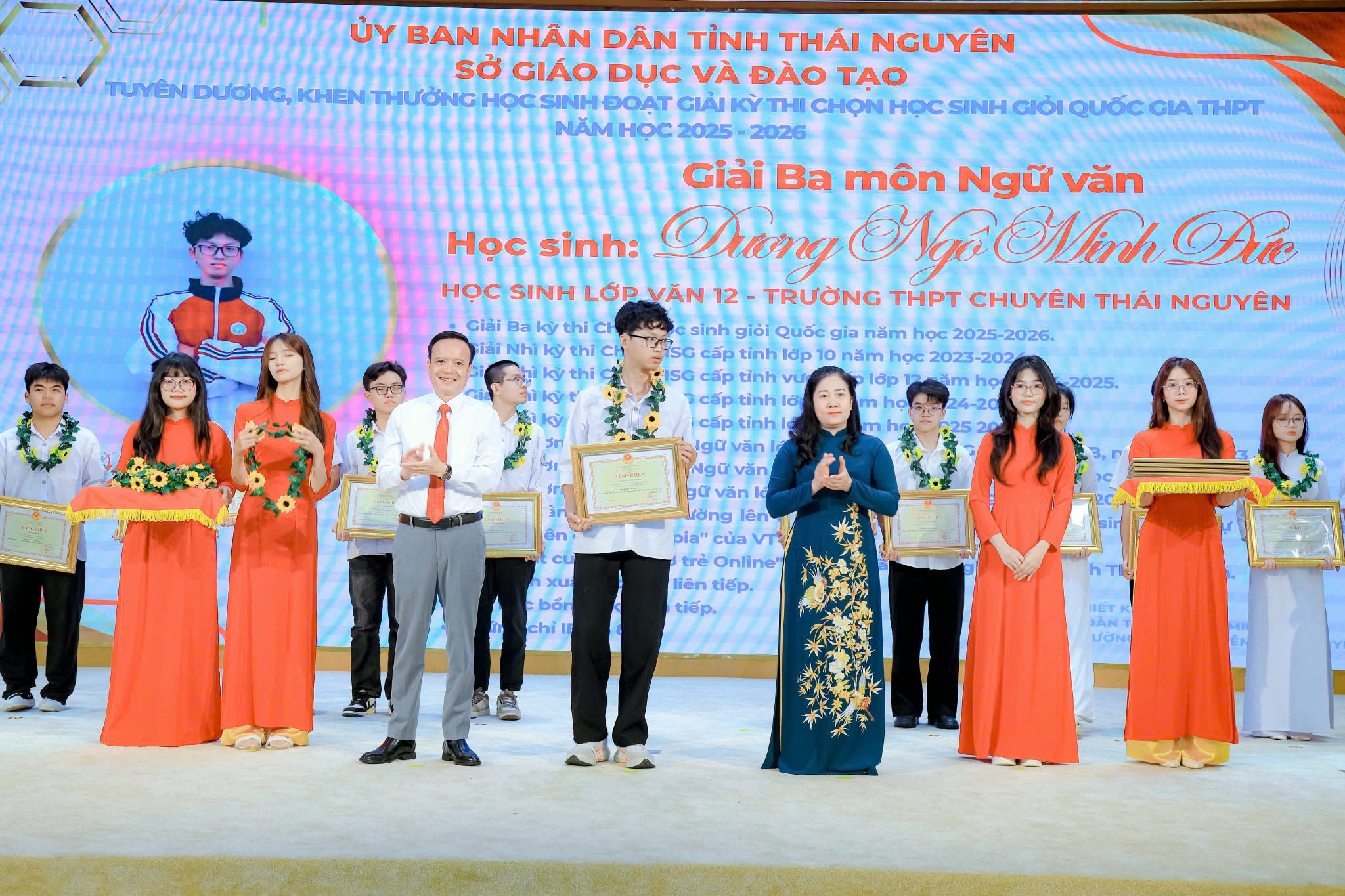 Minh Đức đạt Giải Ba môn Ngữ văn tại Kỳ thi chọn học sinh giỏi Quốc gia. Ảnh: NVCC
