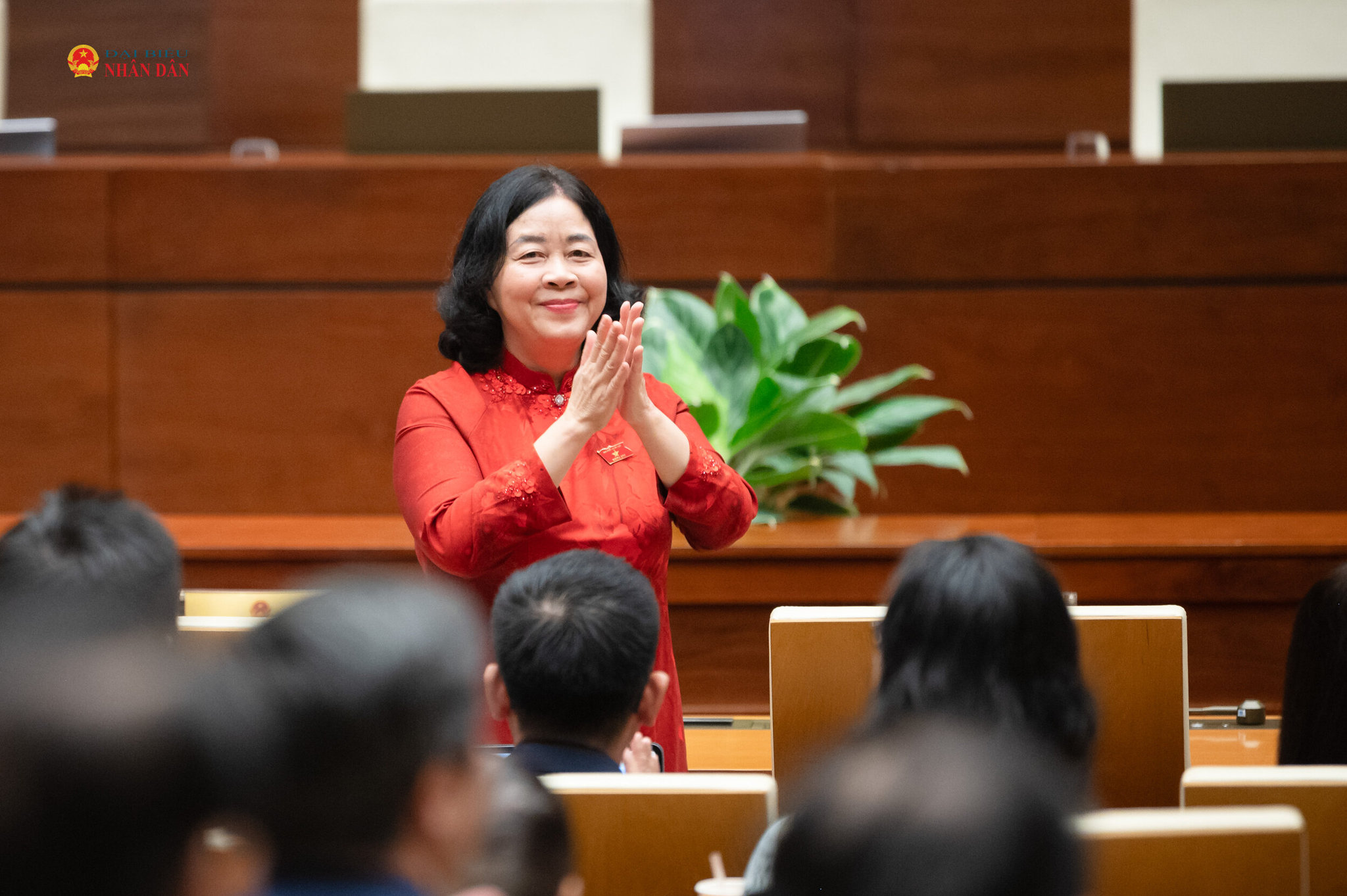 Chủ tịch Ủy ban Trung ương Mặt trận Tổ quốc Việt Nam Bùi Thị Minh Hoài dự phiên bế mạc