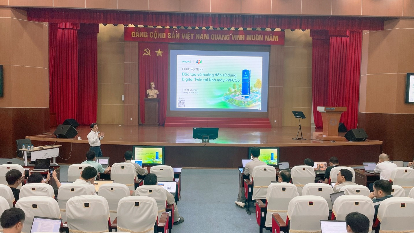 FPT đào tạo hướng dẫn sử dụng Digital Twin cho đội ngũ vận hành, kỹ thuật và quản lý của PVFCCo tại Nhà máy Đạm Phú Mỹ