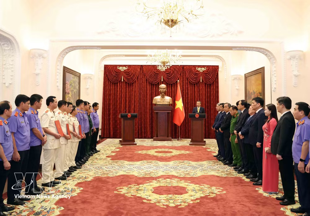 General Secretary of the Communist Party of Vietnam Central Committee and President To Lam addresses the ceremony on August 24. (Photo: VNA) General Secretary of the Communist Party of Vietnam Central Committee and President To Lam addresses the ceremony on August 24. (Photo: VNA)
