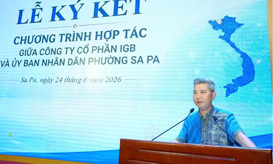 Chủ tịch HĐQT IGB Group Vũ Xuân Nguyên phát biểu.
