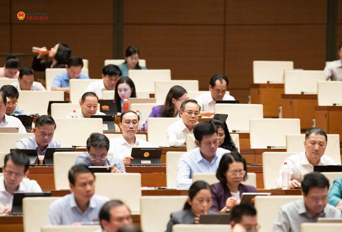 Các đại biểu dự phiên họp tại Hội trường