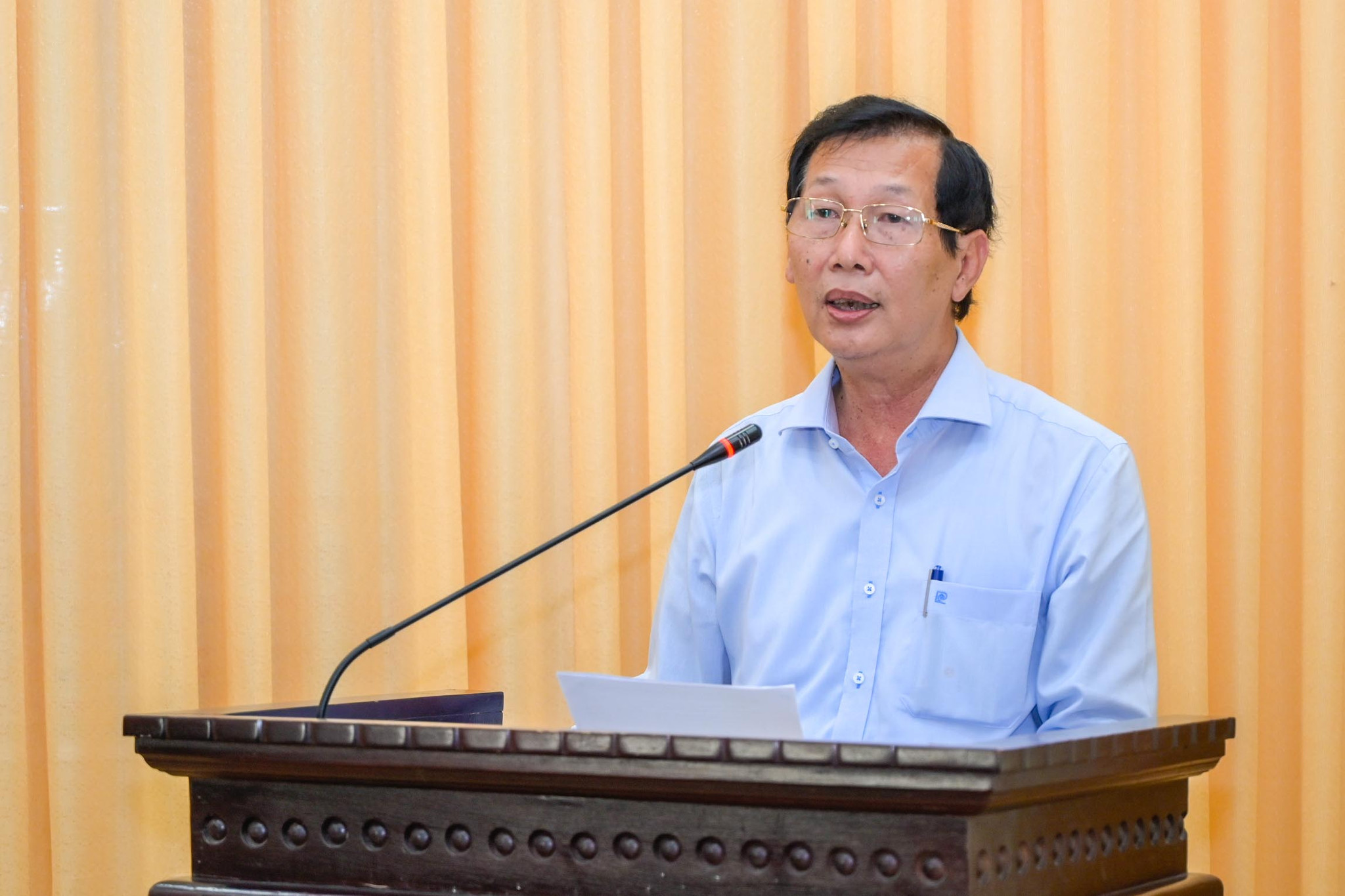 Phó Chủ tịch UBND tỉnh An Giang Lê Văn Phước phát biểu tại Hội nghị