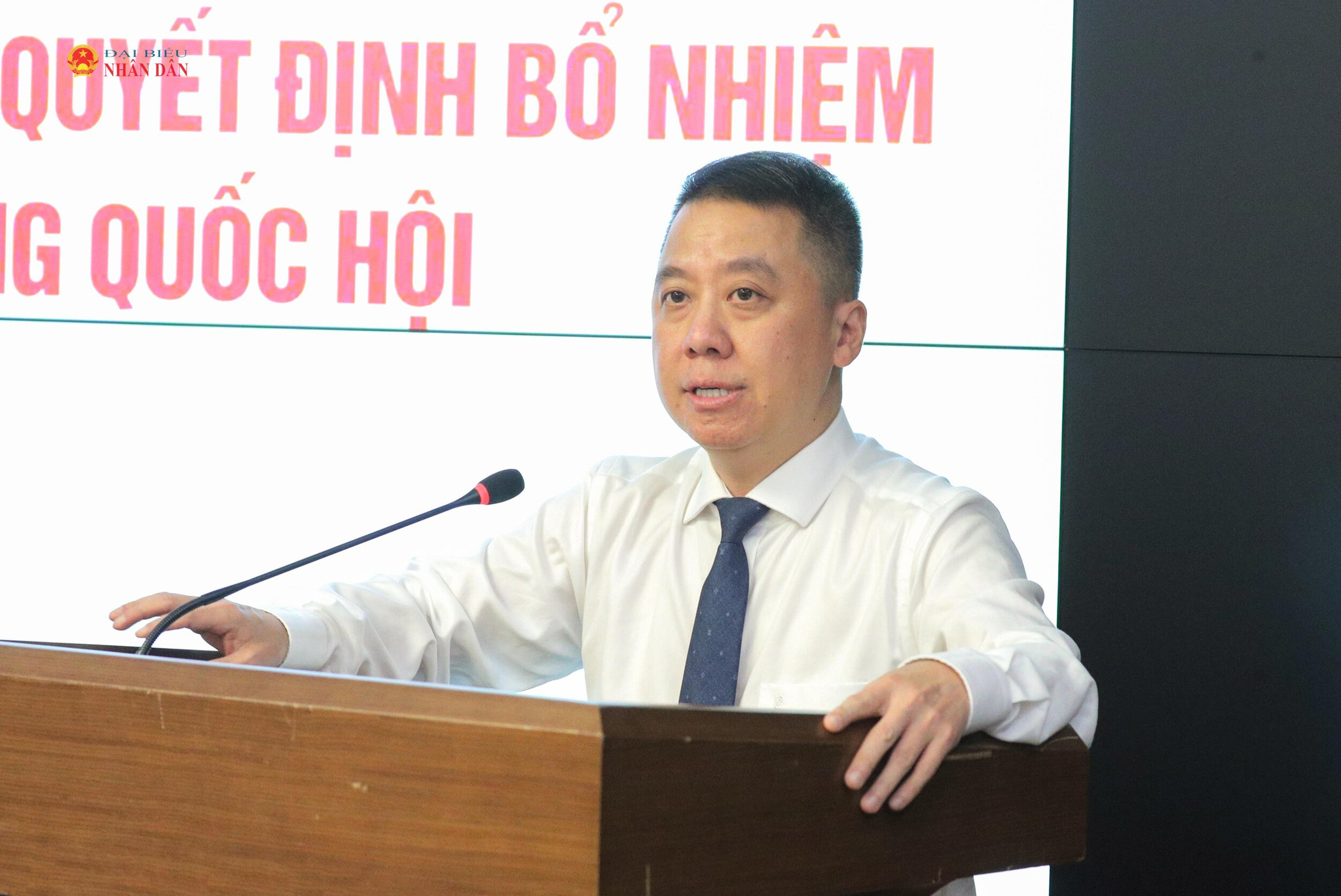 Cục trưởng Cục Chuyển đổi số Lã Hoàng Trung phát biểu