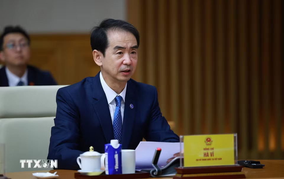 Đại sứ Trung Quốc tại Việt Nam Hà Vĩ phát biểu