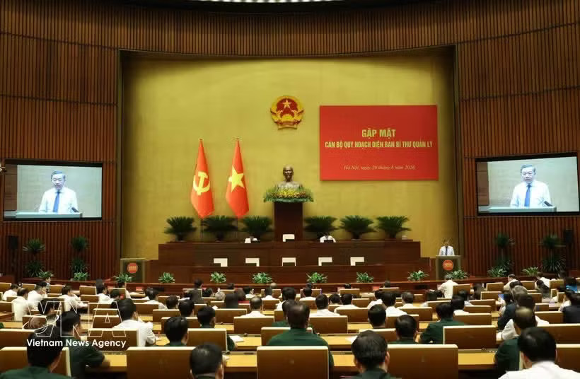 General Secretary of the Communist Party of Vietnam Central Committee and President To Lam addresses the meeting. (Photo: VNA)