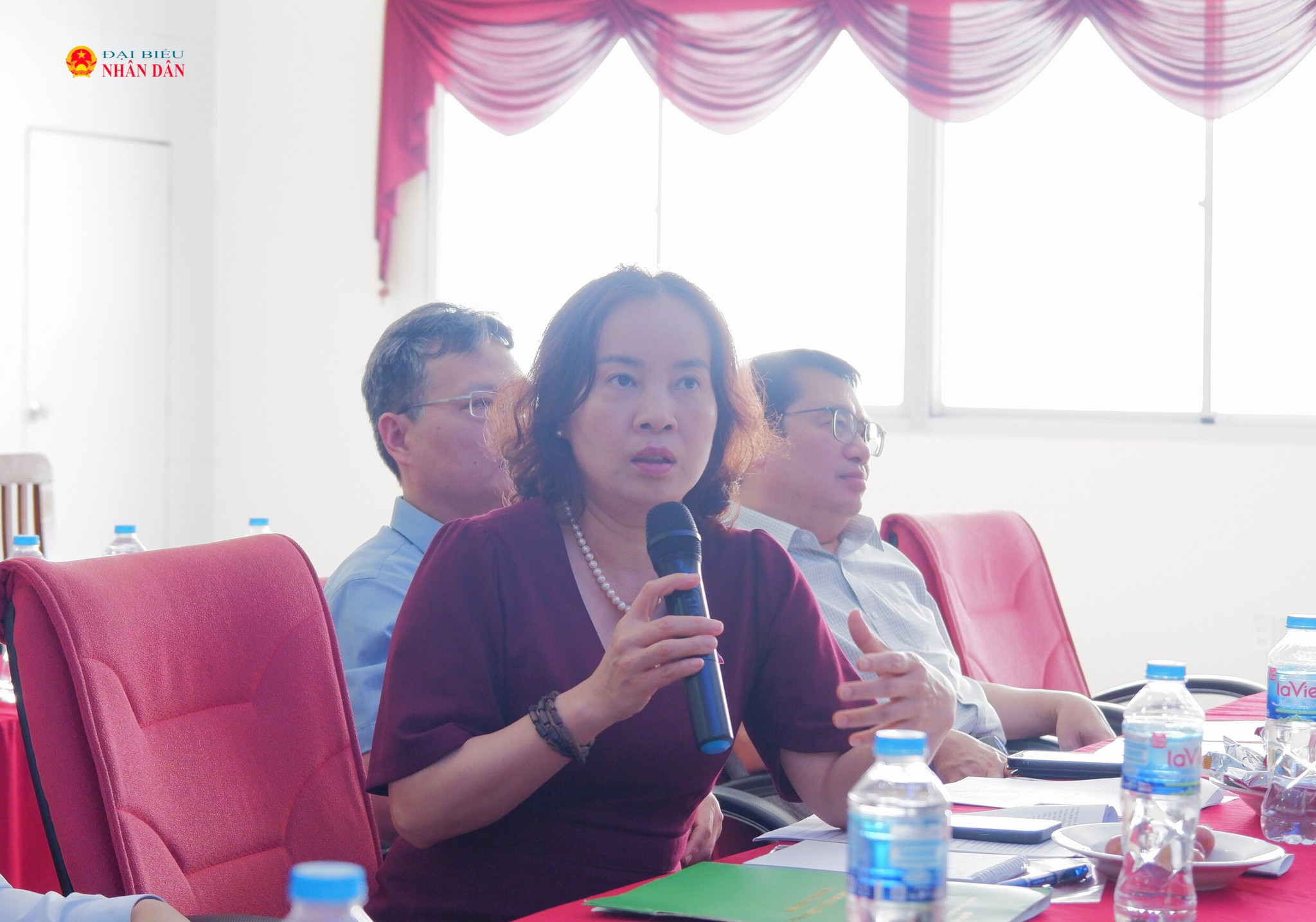 ĐBQH hoạt động chuyên trách tại Ủy ban Khoa học, Công nghệ và Môi trường Nguyễn Thị Kim Anh trao đổi tại cuộc làm việc