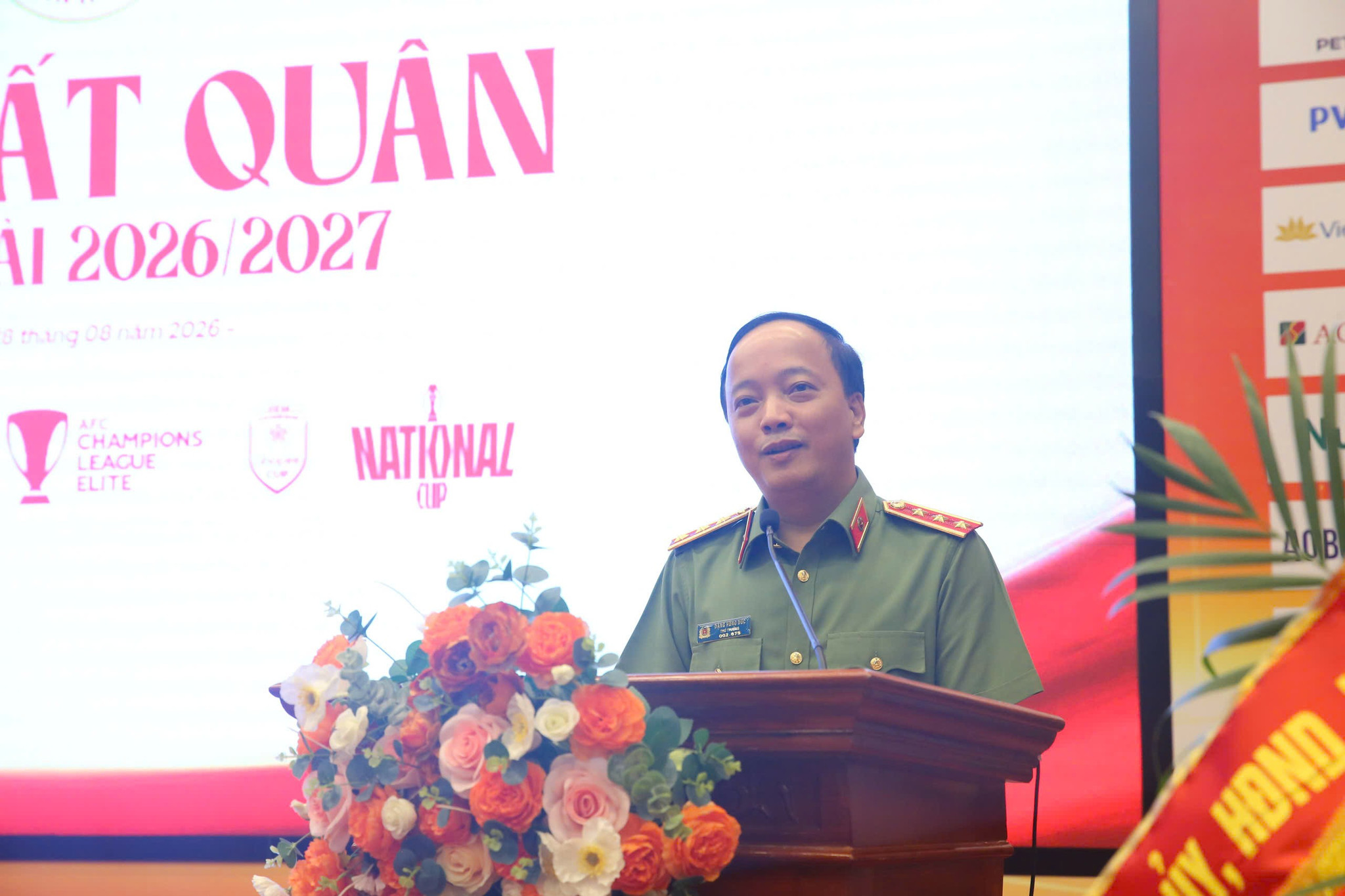 Thượng tướng Đặng Hồng Đức, Ủy viên Ban Chấp hành Trung ương Đảng, Thứ trưởng Bộ Công an phát biểu chỉ đạo tại buổi Lễ