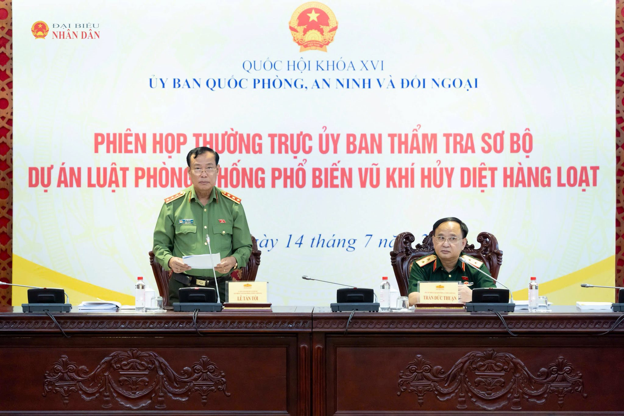 Thường trực Ủy ban Quốc phòng, An ninh và Đối ngoại thẩm tra sơ bộ dự án Luật Phòng, chống phổ biến vũ khí hủy diệt hàng loạt