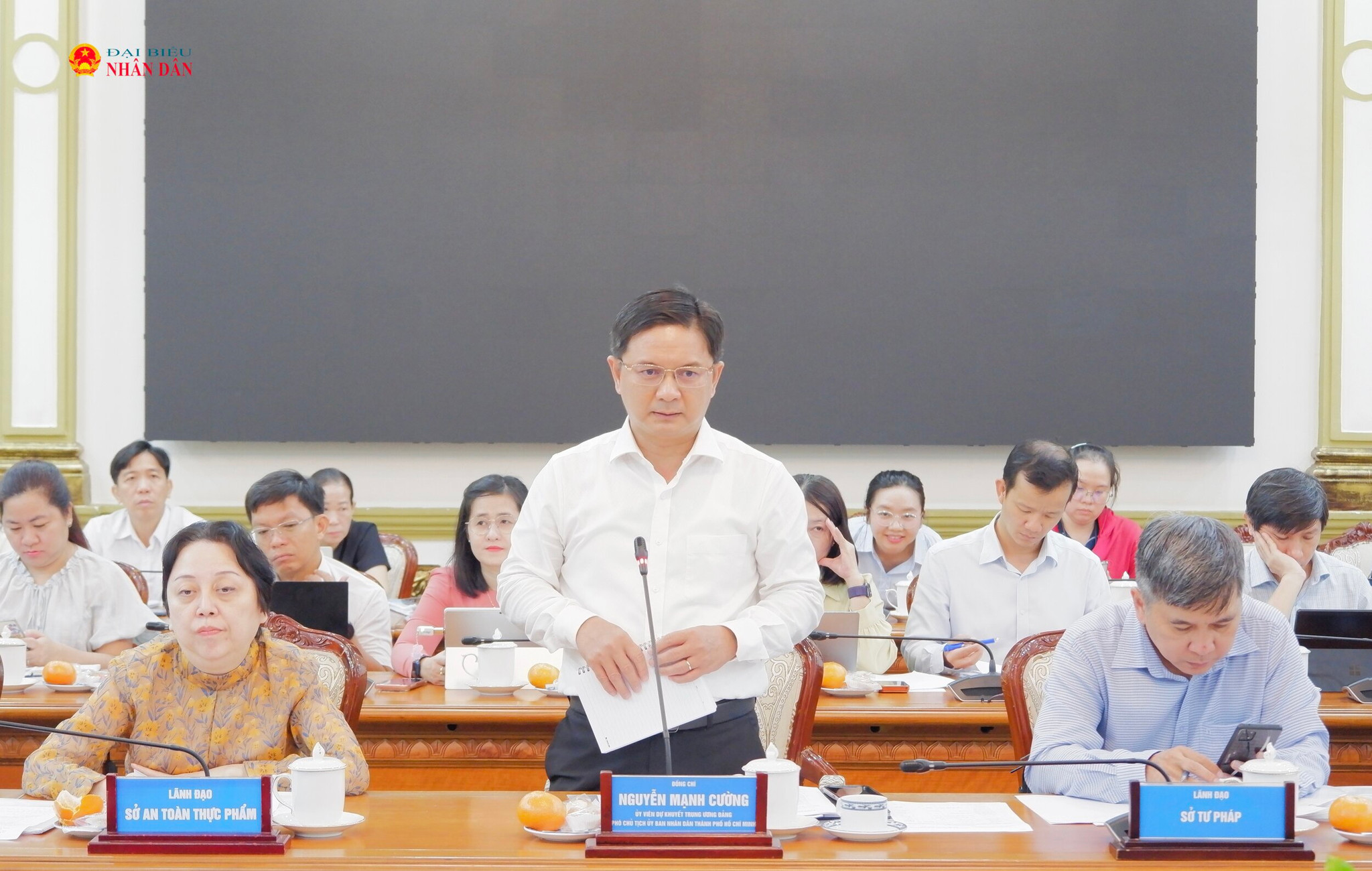 Phó Chủ tịch UBND TP. Hồ Chí Minh Nguyễn Mạnh Cường phát biểu