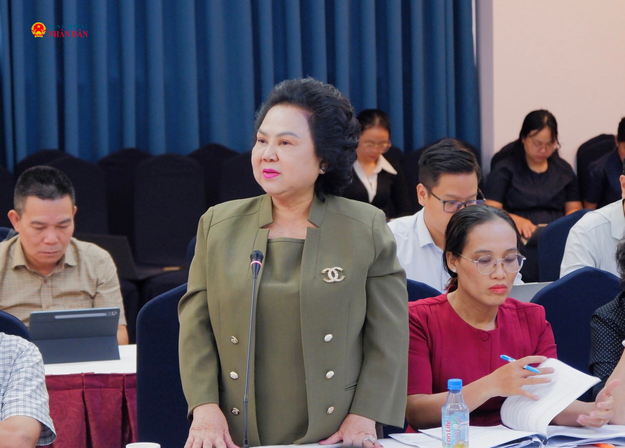 Chủ tịch Hiệp hội Lương thực thực phẩm TP. Hồ Chí Minh (FFA) Lý Kim Chi phát biểu