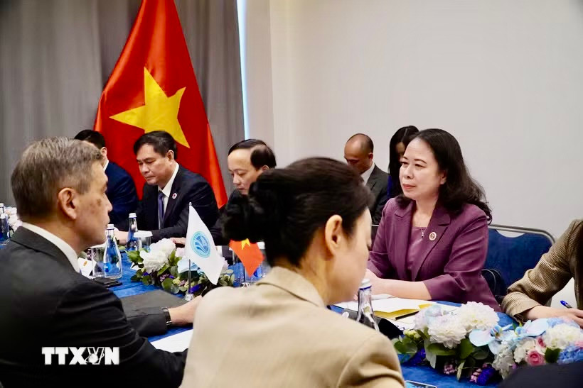 Phó Chủ tịch nước Võ Thị Ánh Xuân gặp Tổng Thư ký SCO Nurlan Yermekbayev