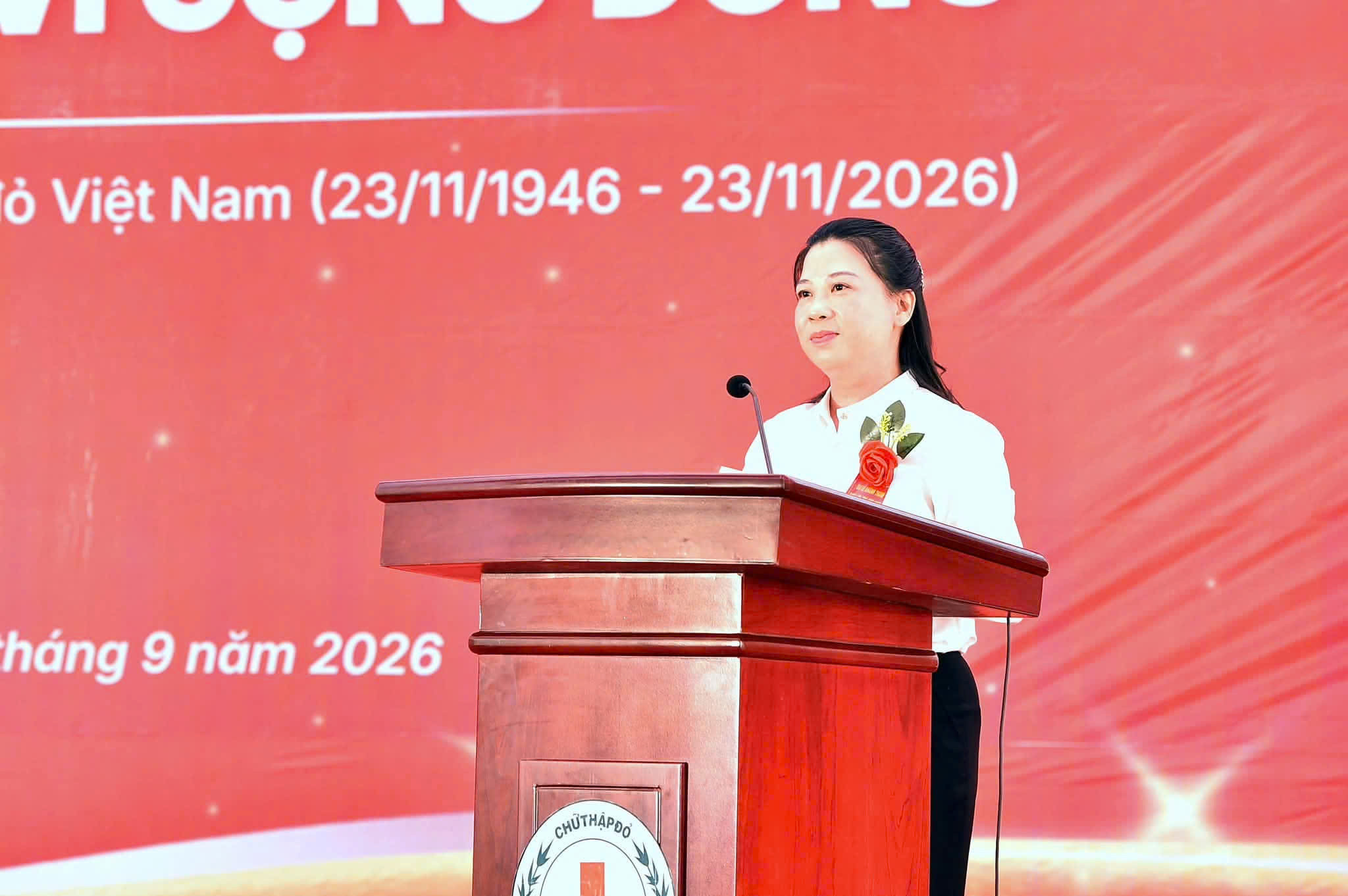 Phó Bí thư Thường trực Tỉnh ủy Tuyên Quang Lê Thị Kim Dung phát biểu