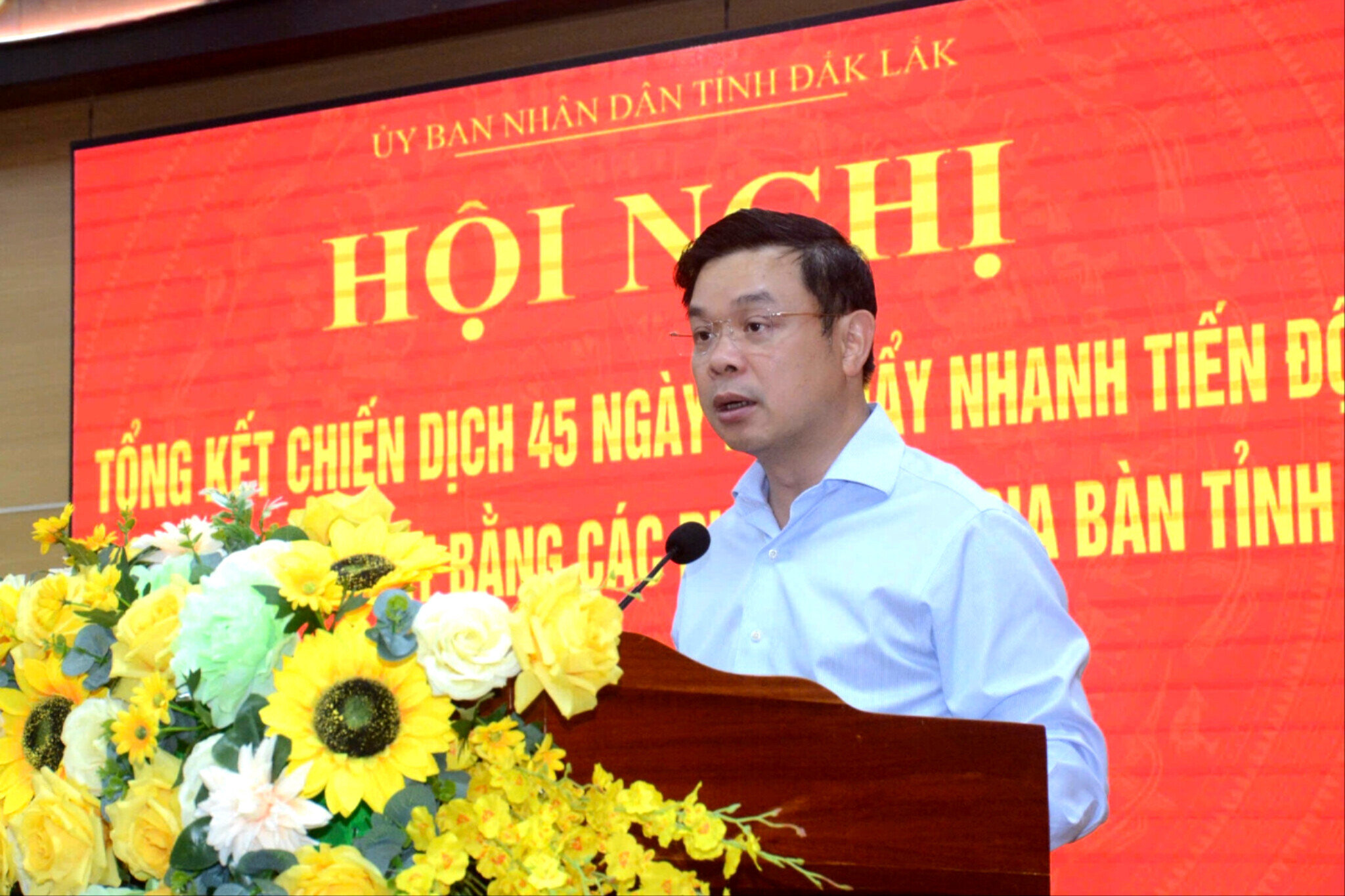 Chủ tịch UBND tỉnh Đắk Lắk Đỗ Hữu Huy phát biểu