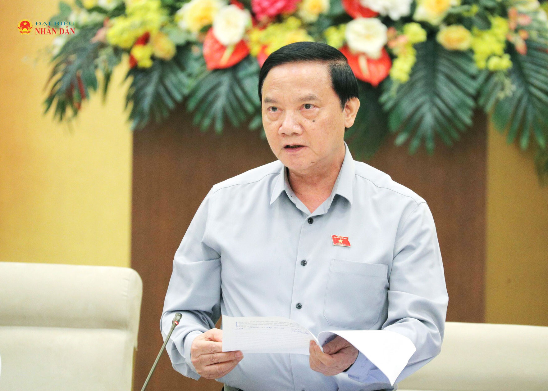 Phó Chủ tịch Quốc hội Nguyễn Khắc Định phát biểu